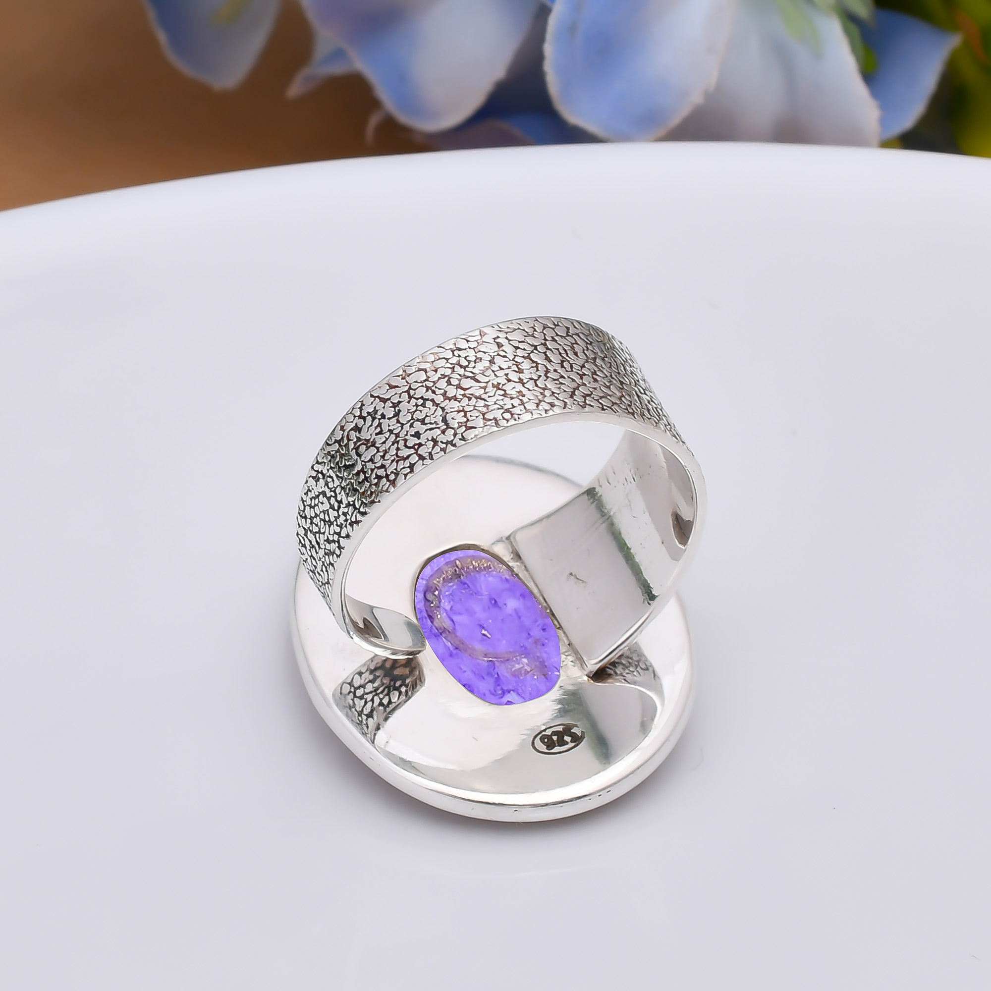 Purple Charoite - Simulated 925 Sterling Silver Ring