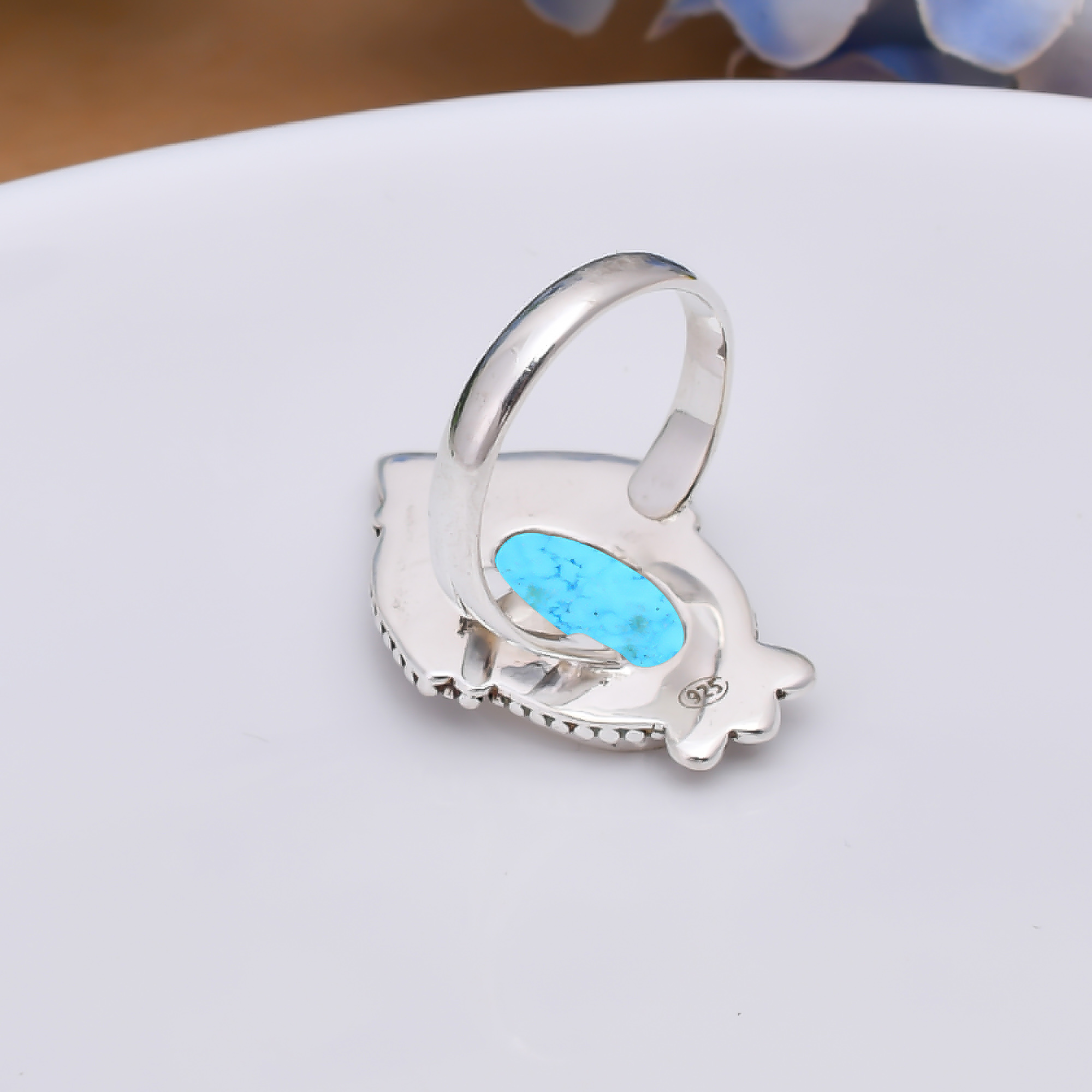 Magnesite Turquoise 925 Sterling Silver Ring