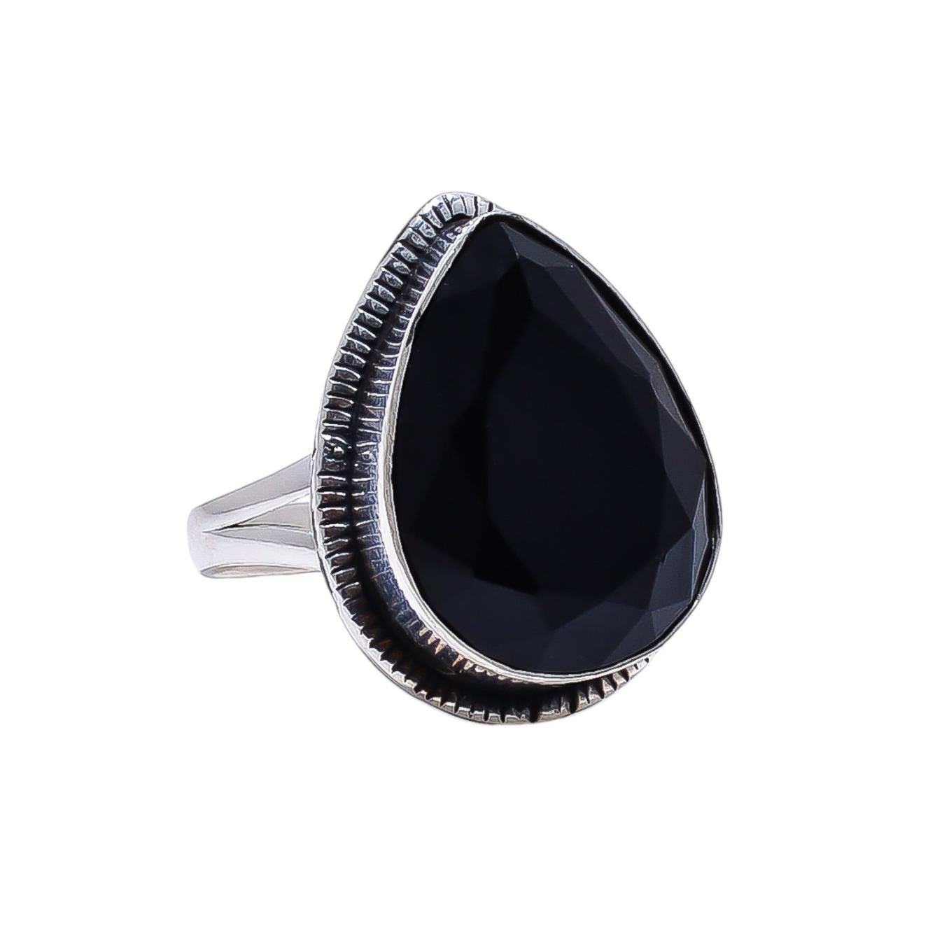 Black Onyx - Simulated 925 Sterling Silver Ring