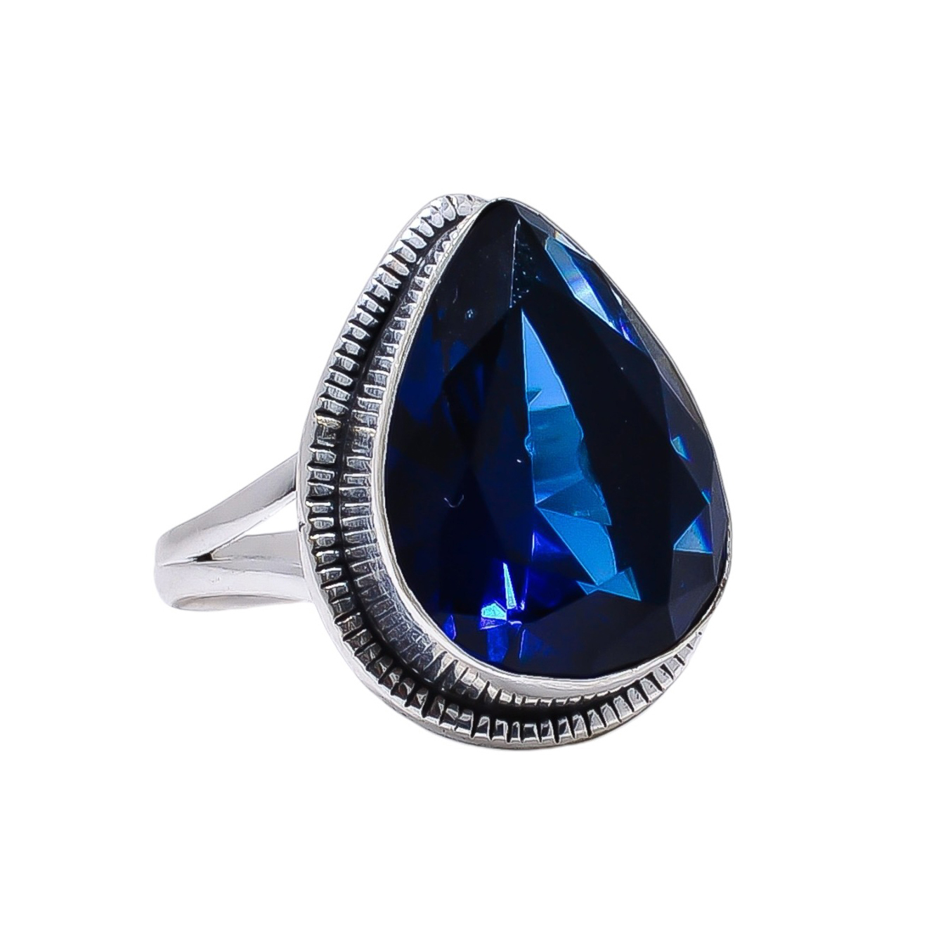 Blue Sapphire - Simulated 925 Sterling Silver Ring
