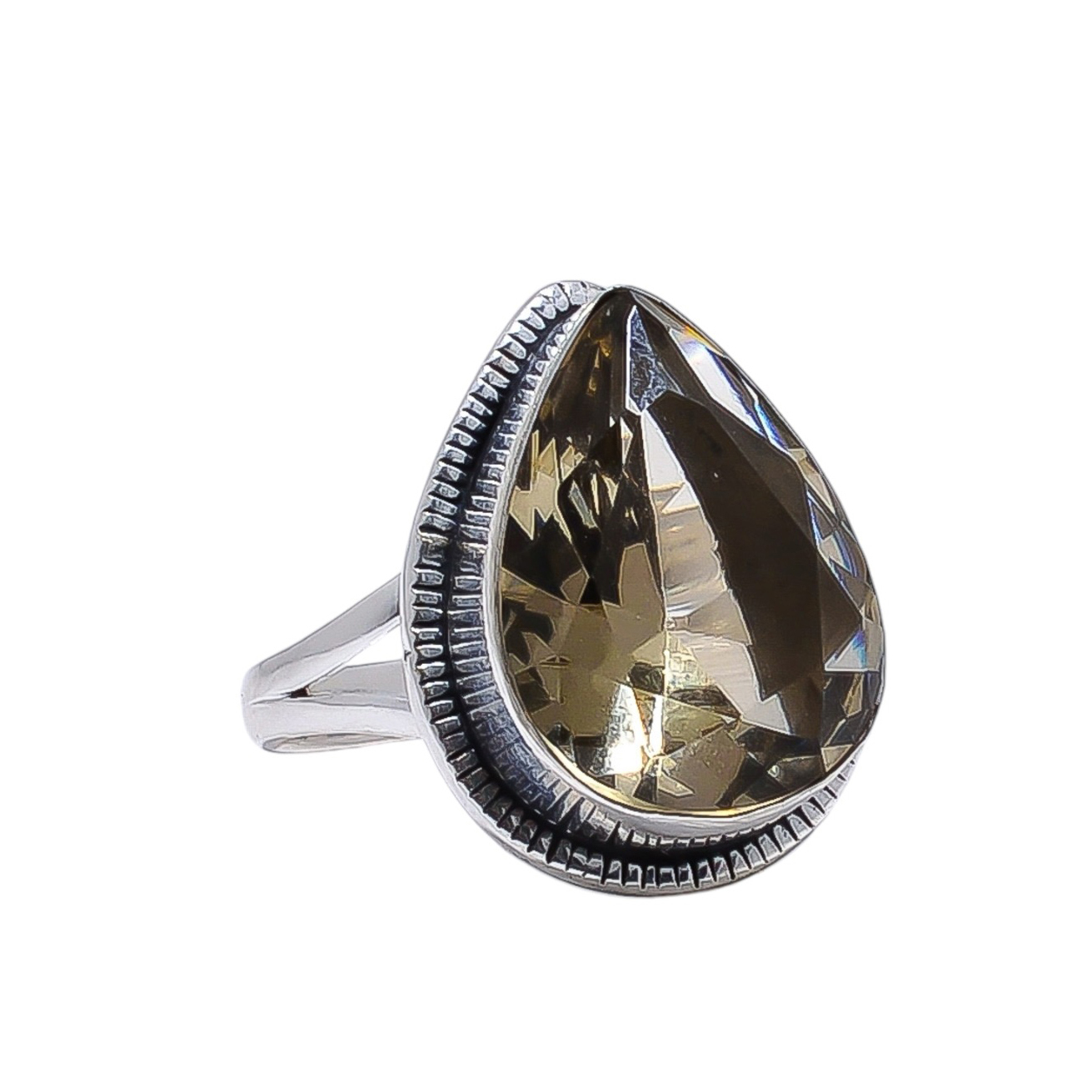 Smokey - Simulated 925 Sterling Silver Ring