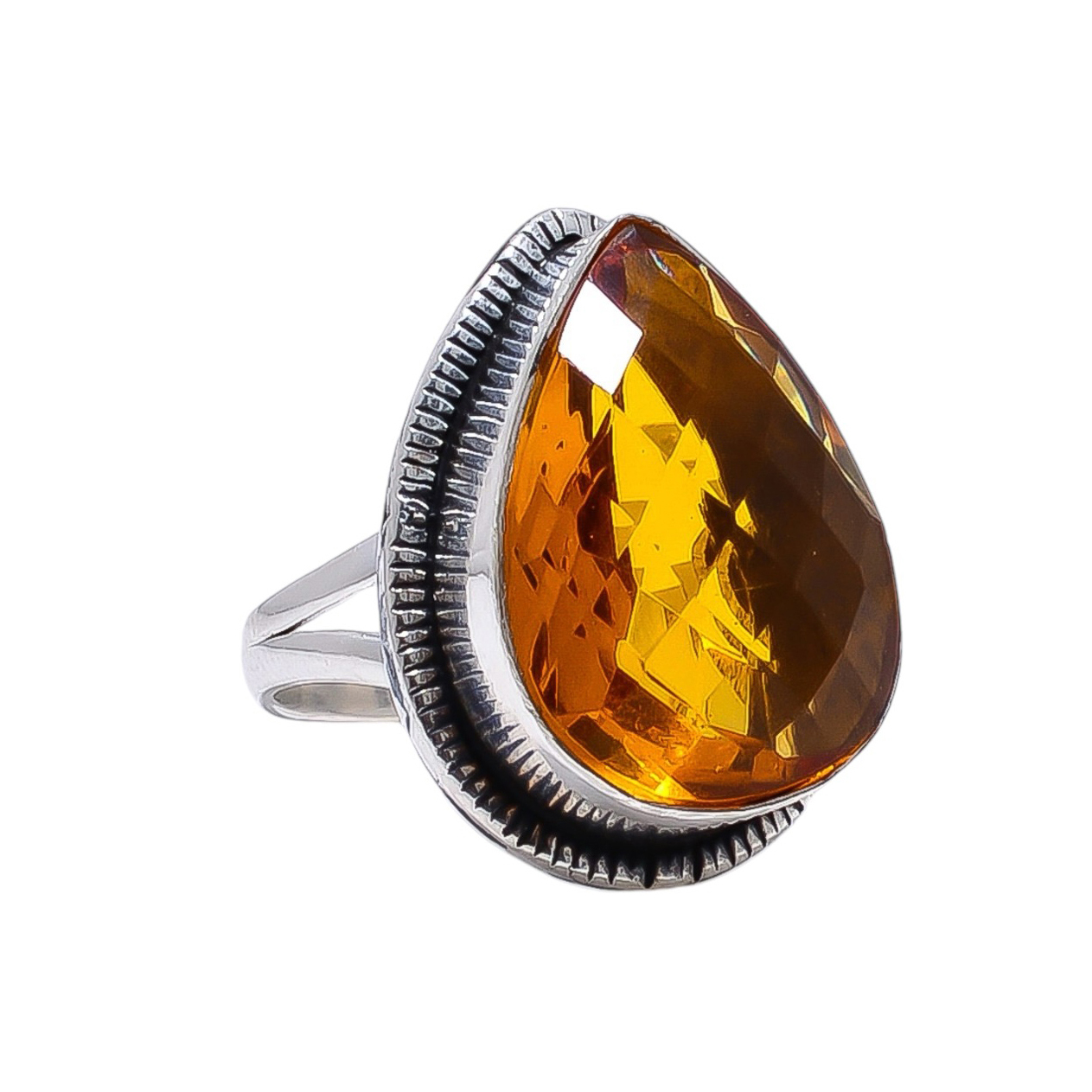 Citrine - Simulated 925 Sterling Silver Ring