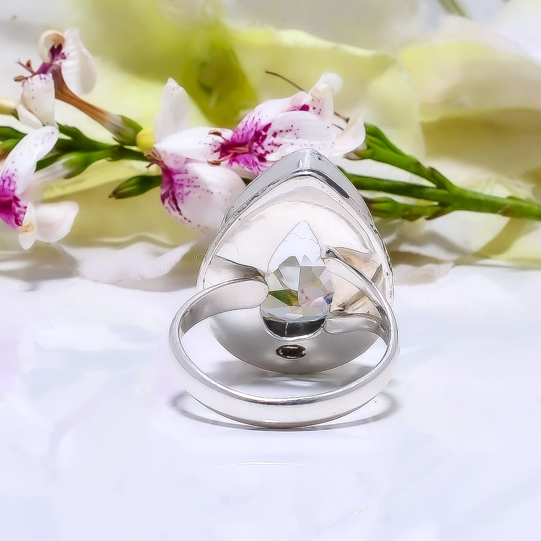 White Topaz - Simulated 925 Sterling Silver Ring