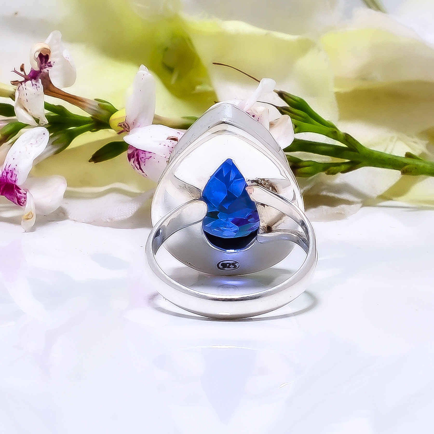 Blue Sapphire - Simulated 925 Sterling Silver Ring