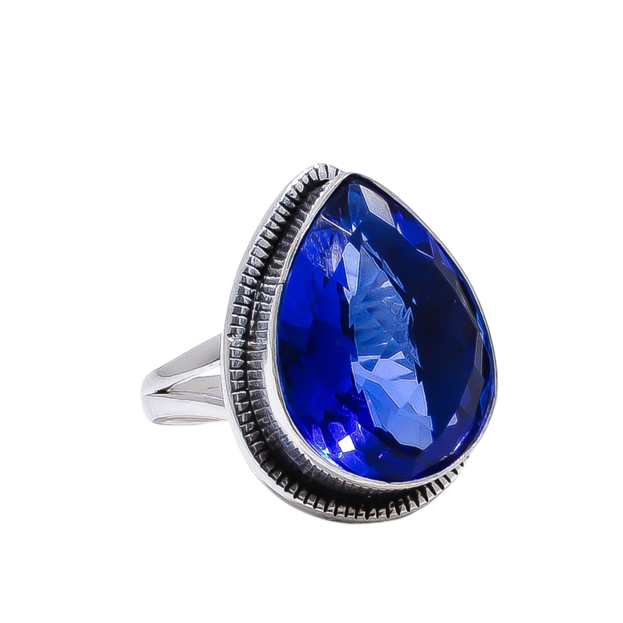 Blue Sapphire - Simulated 925 Sterling Silver Ring
