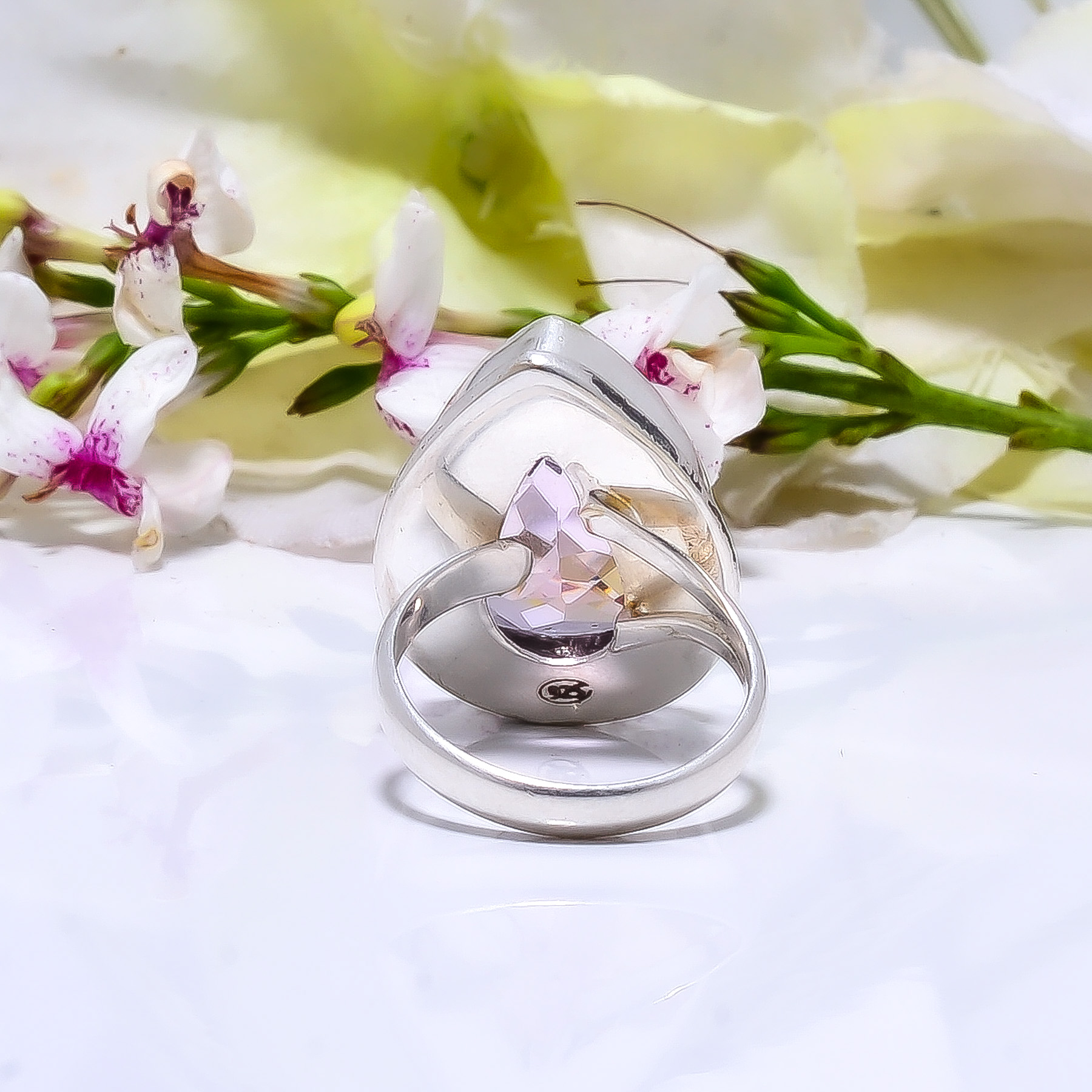 Pink Kunzite - Simulated 925 Sterling Silver Ring