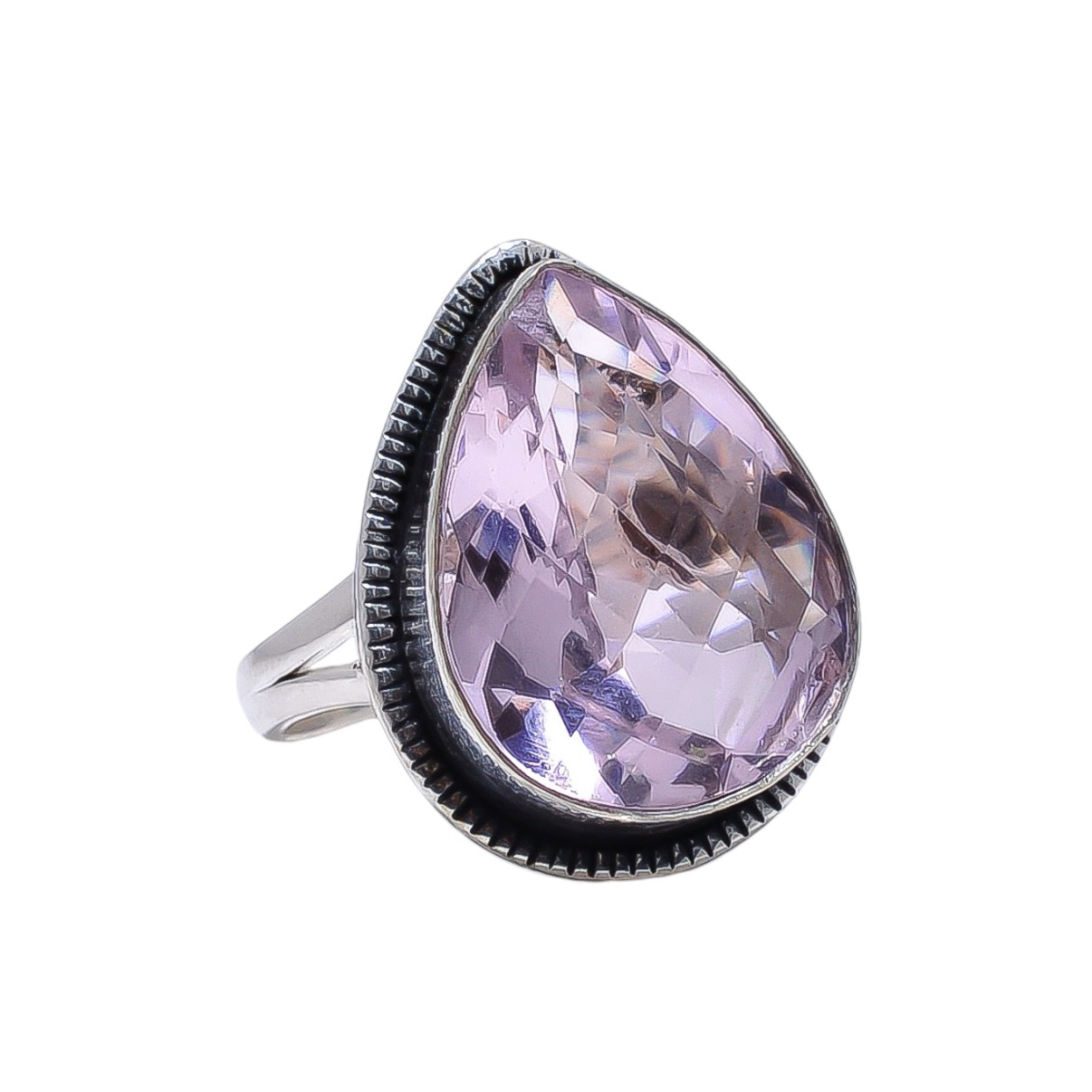 Pink Kunzite - Simulated 925 Sterling Silver Ring
