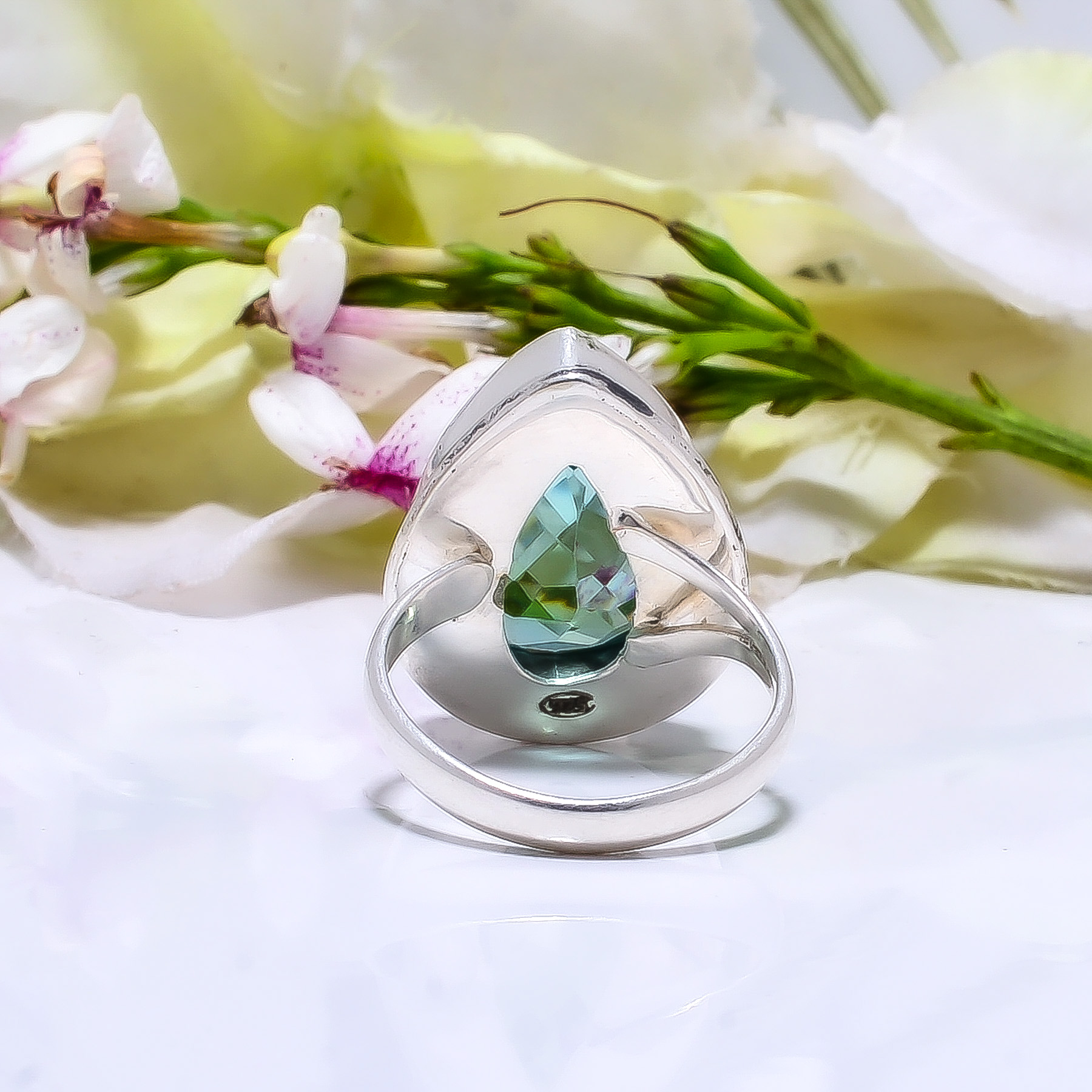 Apatite - Simulated 925 Sterling Silver Ring