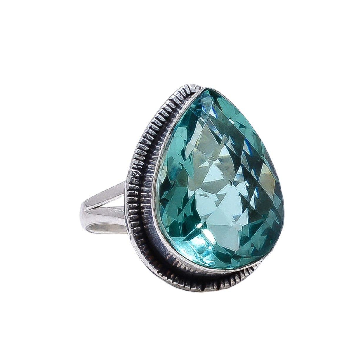 Apatite - Simulated 925 Sterling Silver Ring