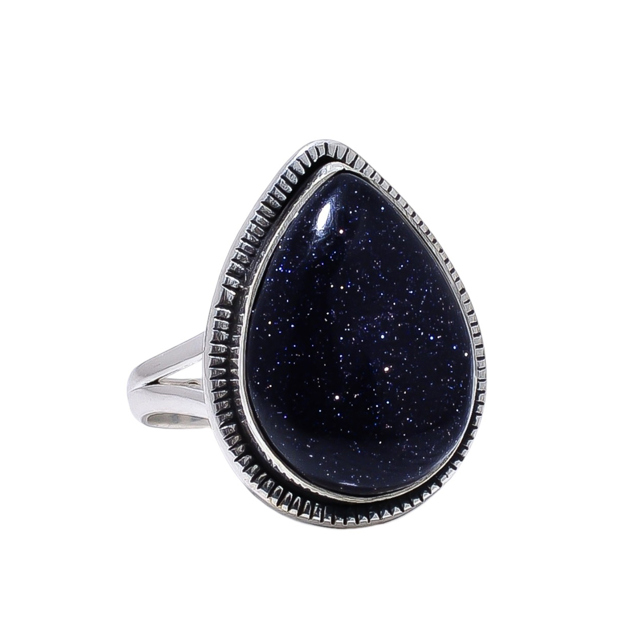 Blue Sunstone - Simulated 925 Sterling Silver Ring
