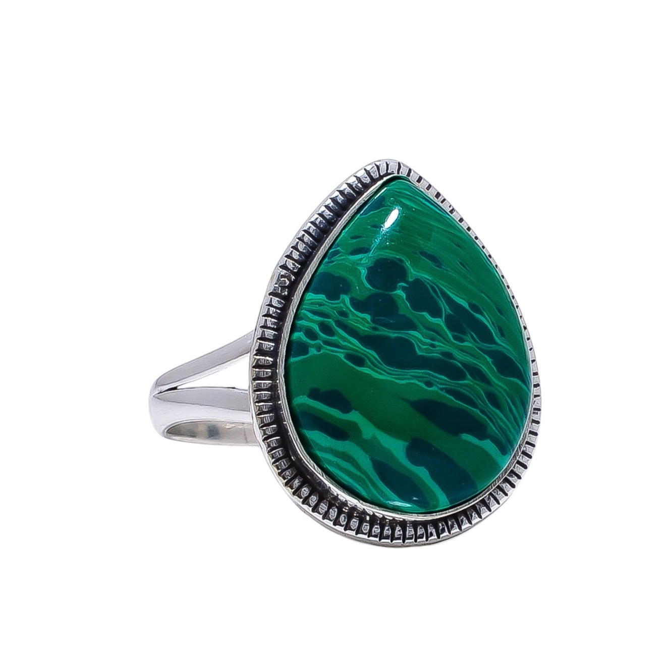 Malachite - Simulated 925 Sterling Silver Ring