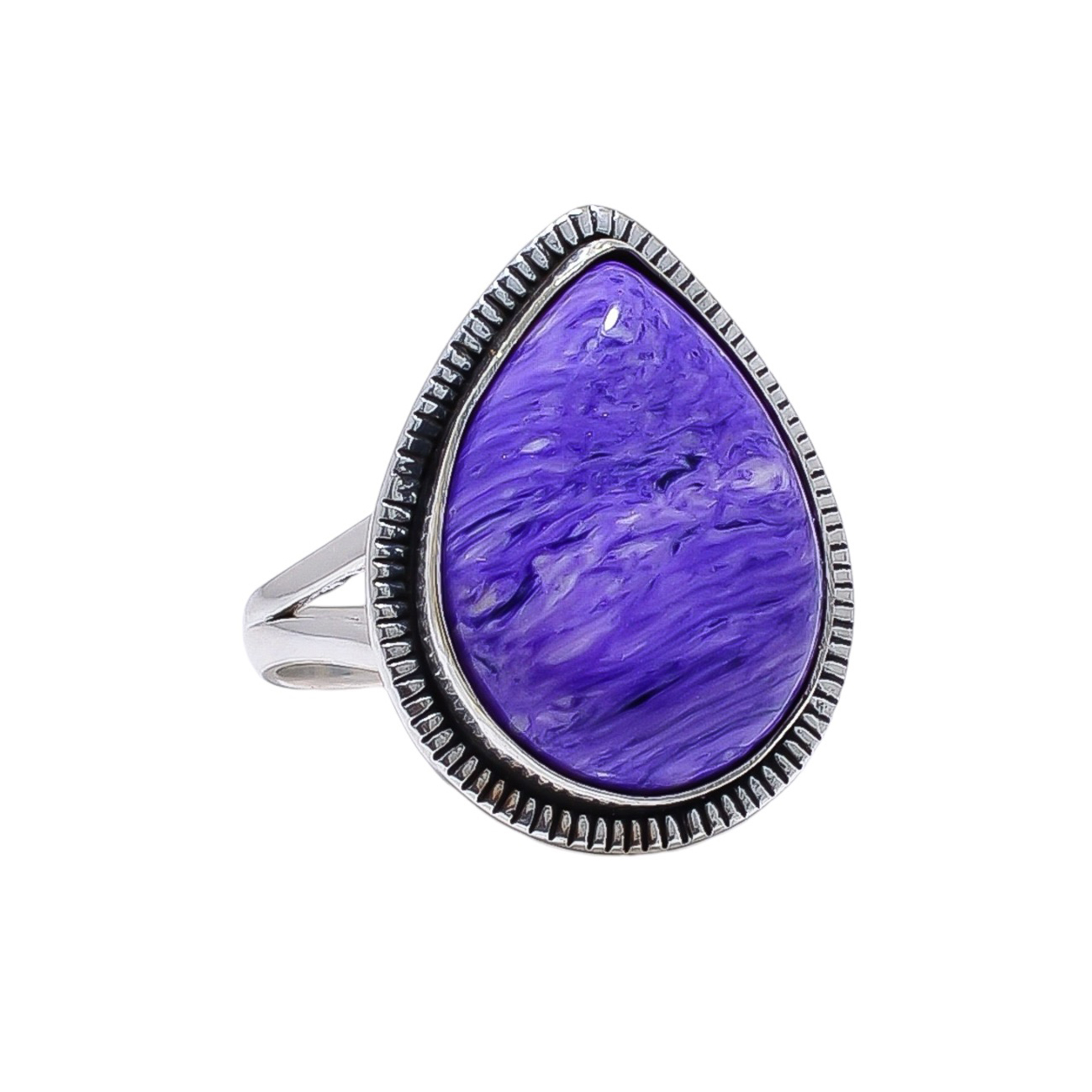 Purple Charoite - Simulated 925 Sterling Silver Ring