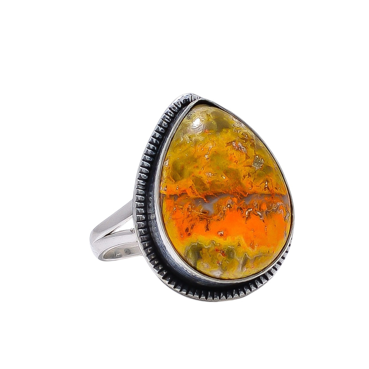 Bumble Bee Jasper - Indonesia 925 Sterling Silver Ring