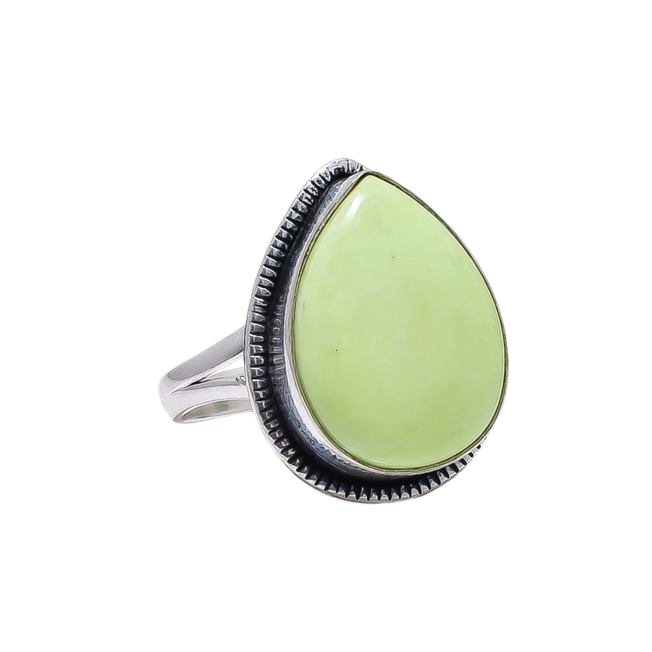 Lemon Chrysoprase - Australia 925 Sterling Silver Ring