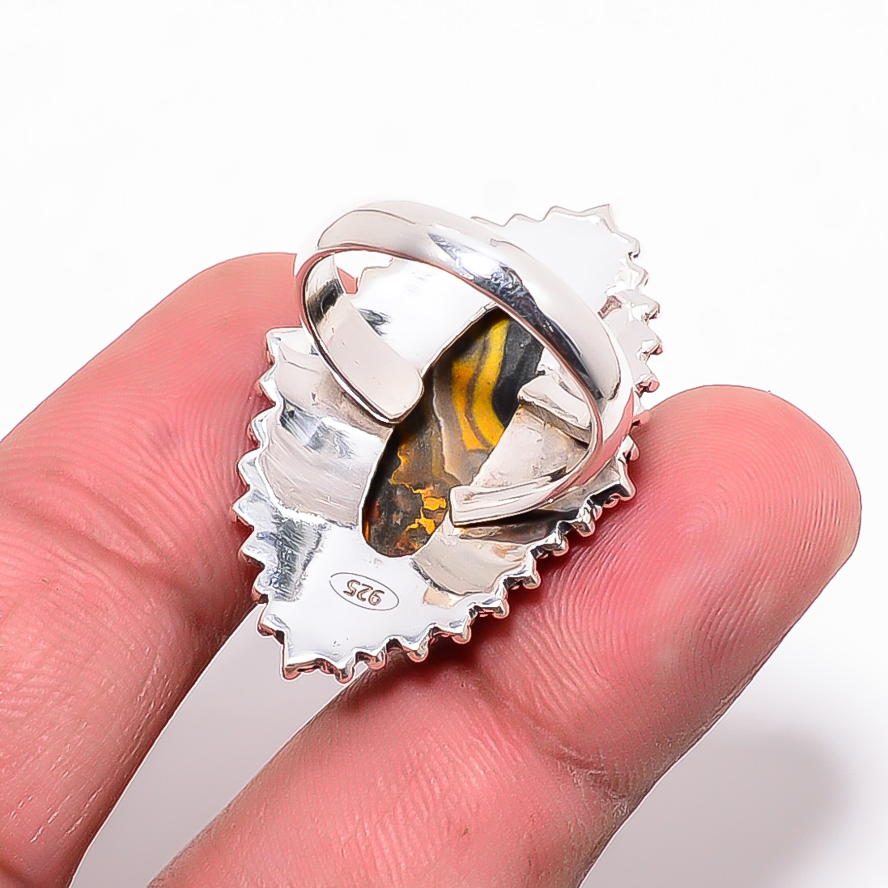 Bumble Bee Jasper - Indonesia 925 Sterling Silver Ring