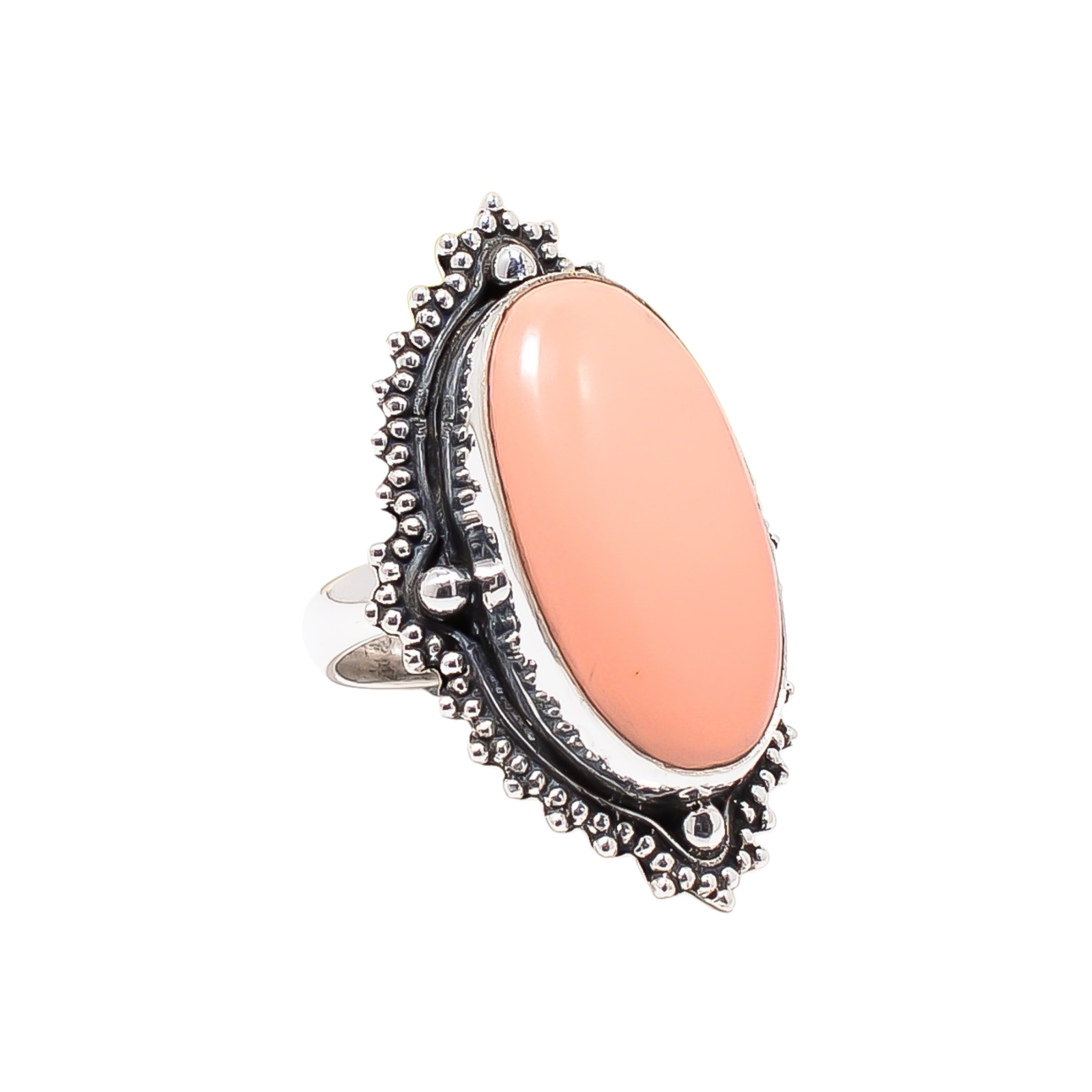 Pink Opal - Simulated 925 Sterling Silver Ring