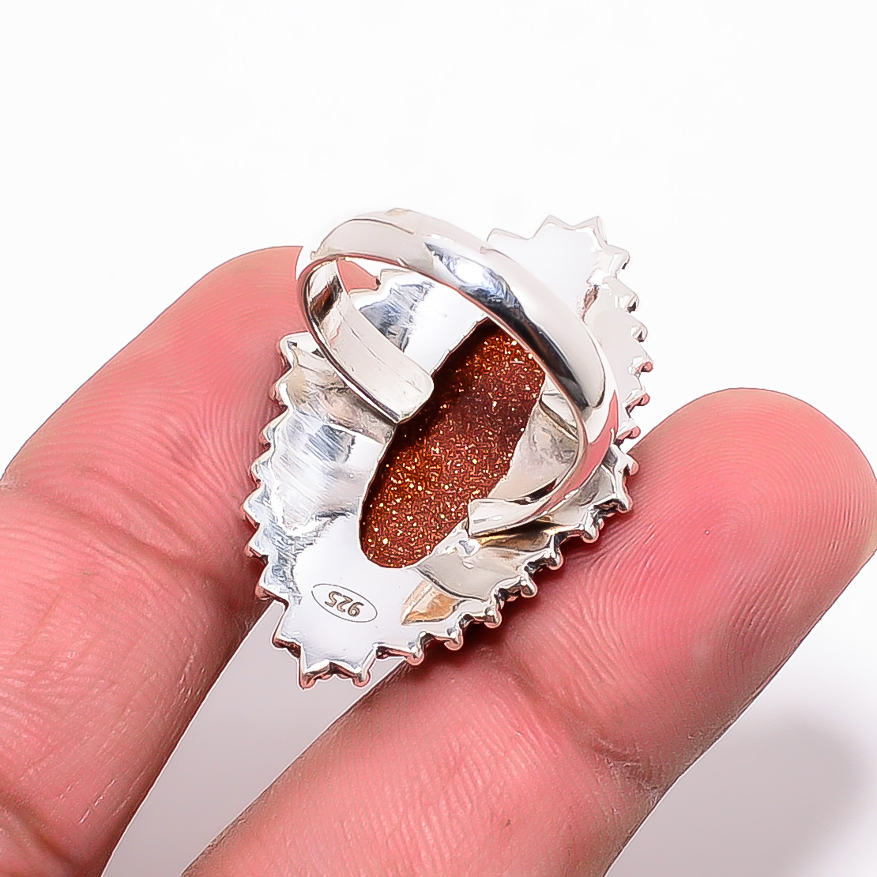 Golden Sunstone - Simulated 925 Sterling Silver Ring