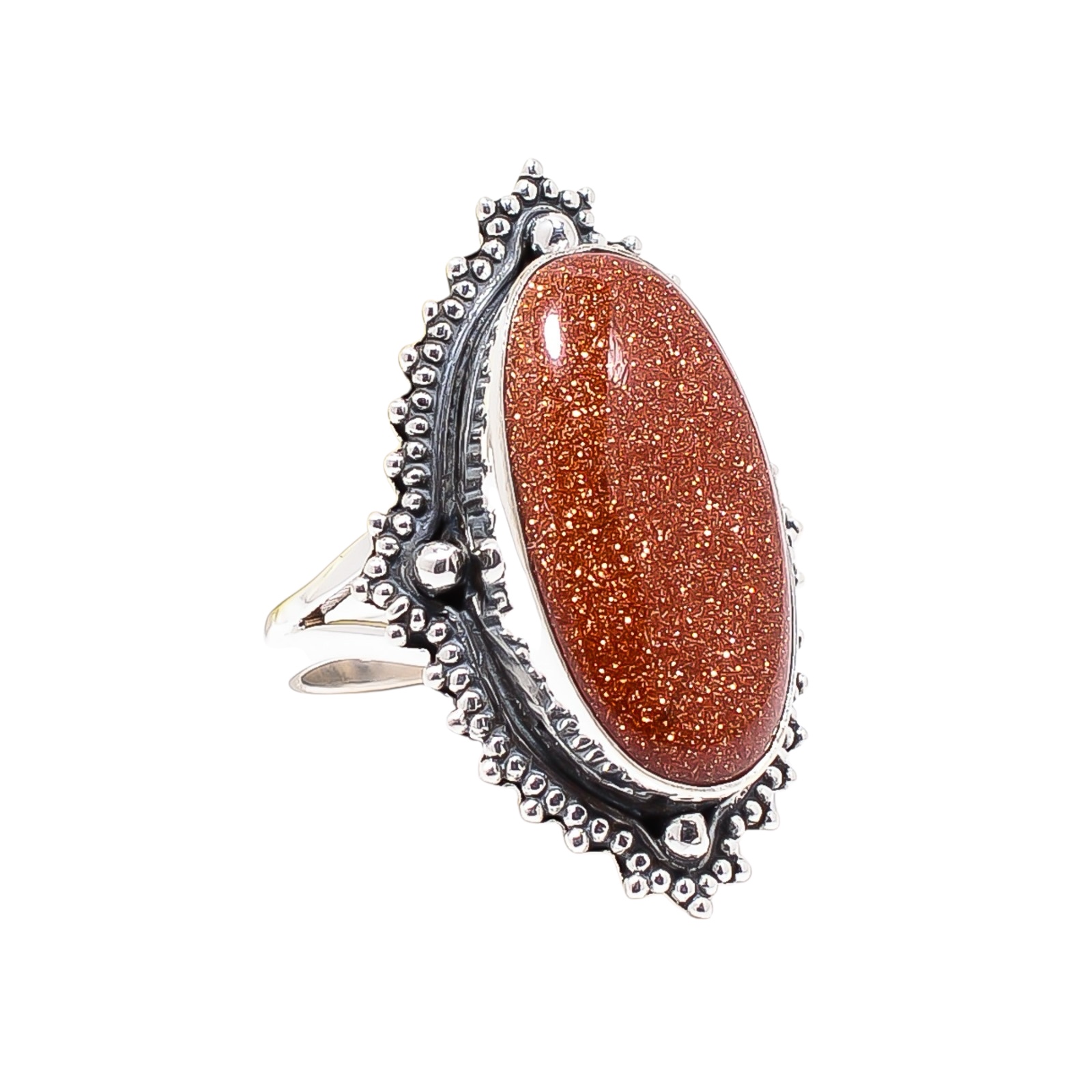 Golden Sunstone - Simulated 925 Sterling Silver Ring