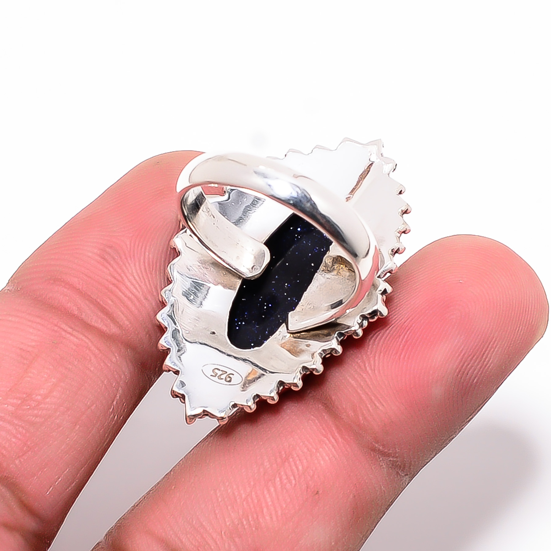 Blue Sunstone - Simulated 925 Sterling Silver Ring