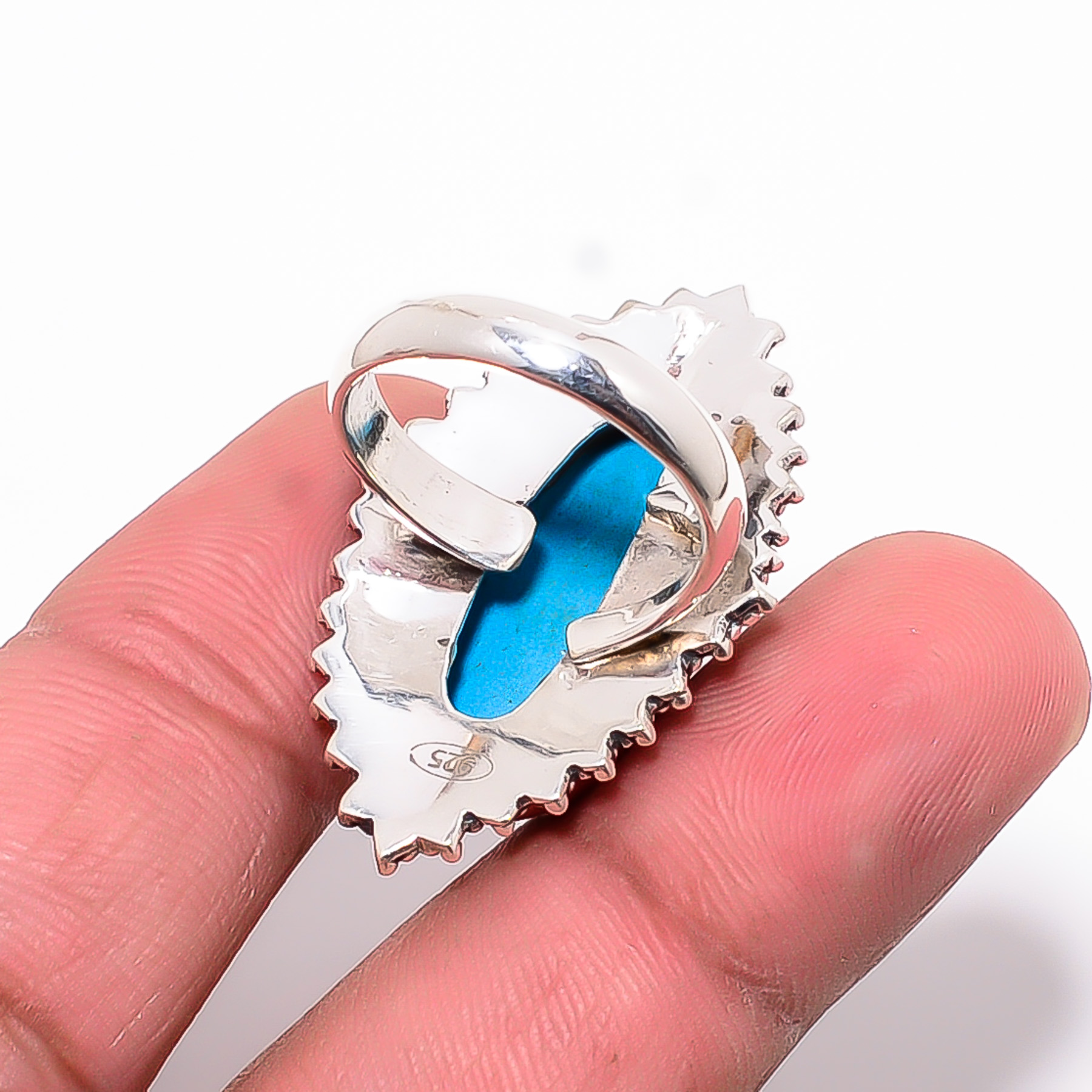 Sleeping Beauty Turquoise - Simulated 925 Sterling Silver Ring