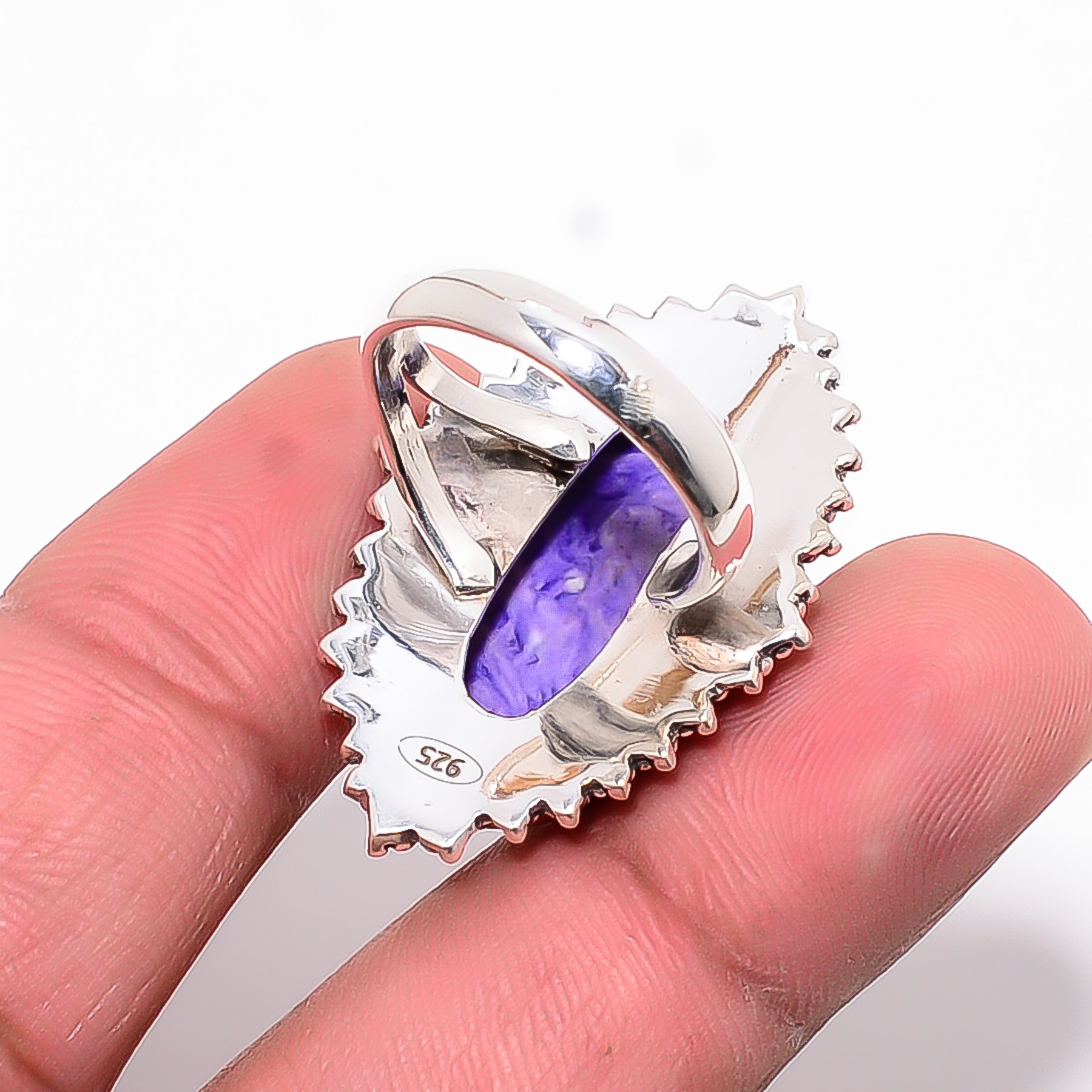 Purple Charoite - Simulated 925 Sterling Silver Ring