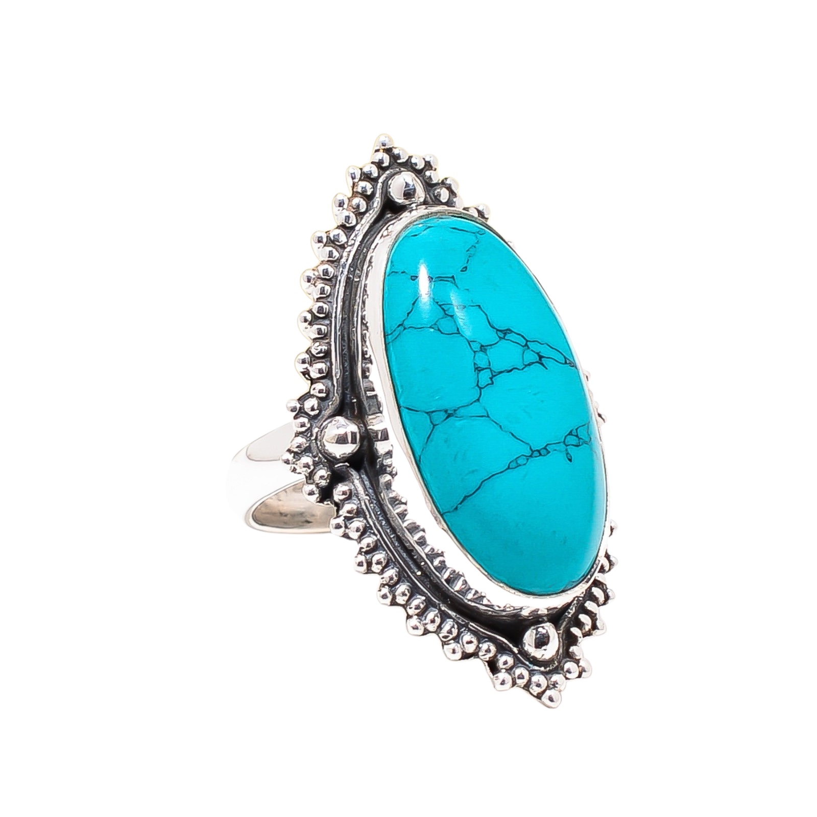 Santa Rosa Turquoise - Simulated 925 Sterling Silver Ring