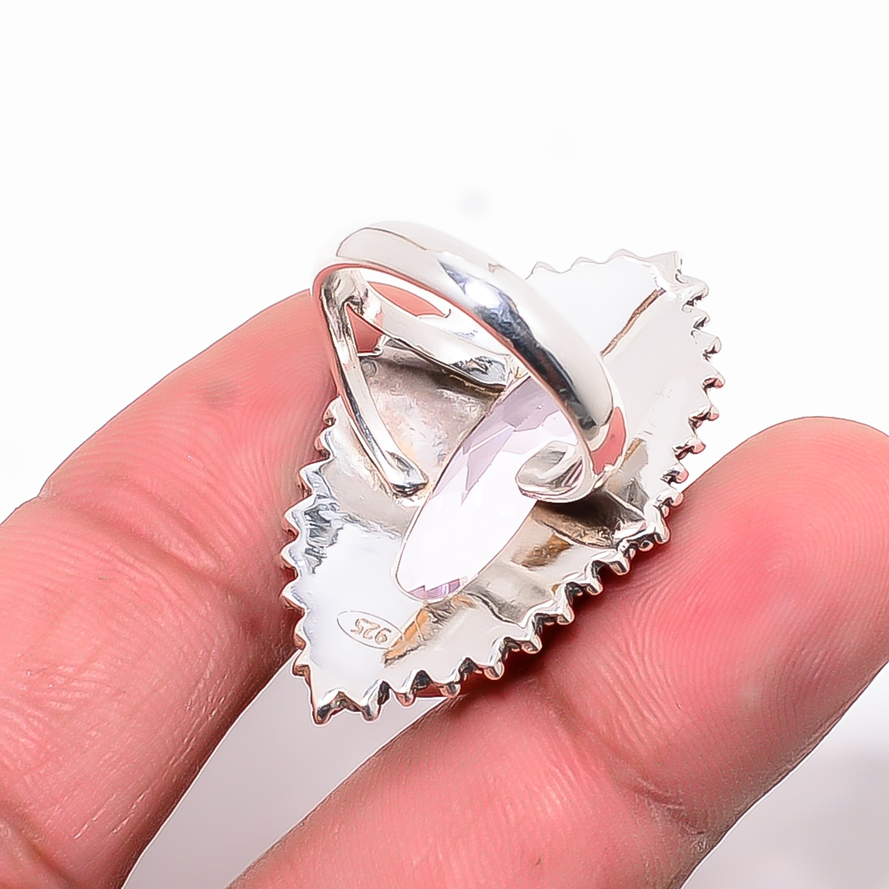 Pink Kunzite - Simulated 925 Sterling Silver Ring