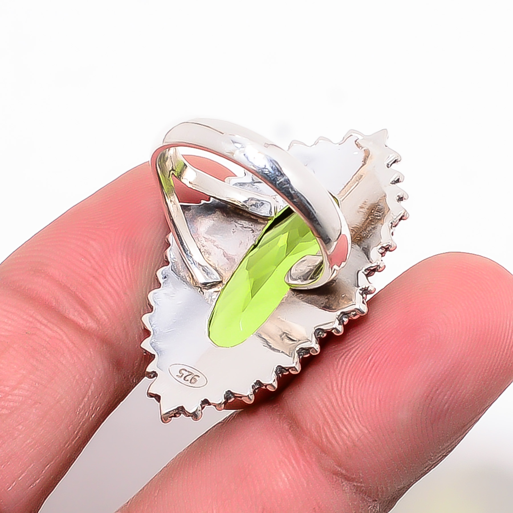 Peridot - Simulated 925 Sterling Silver Ring