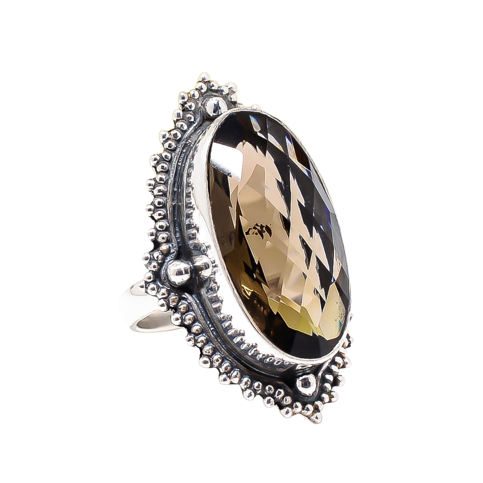Smokey - Simulated 925 Sterling Silver Ring