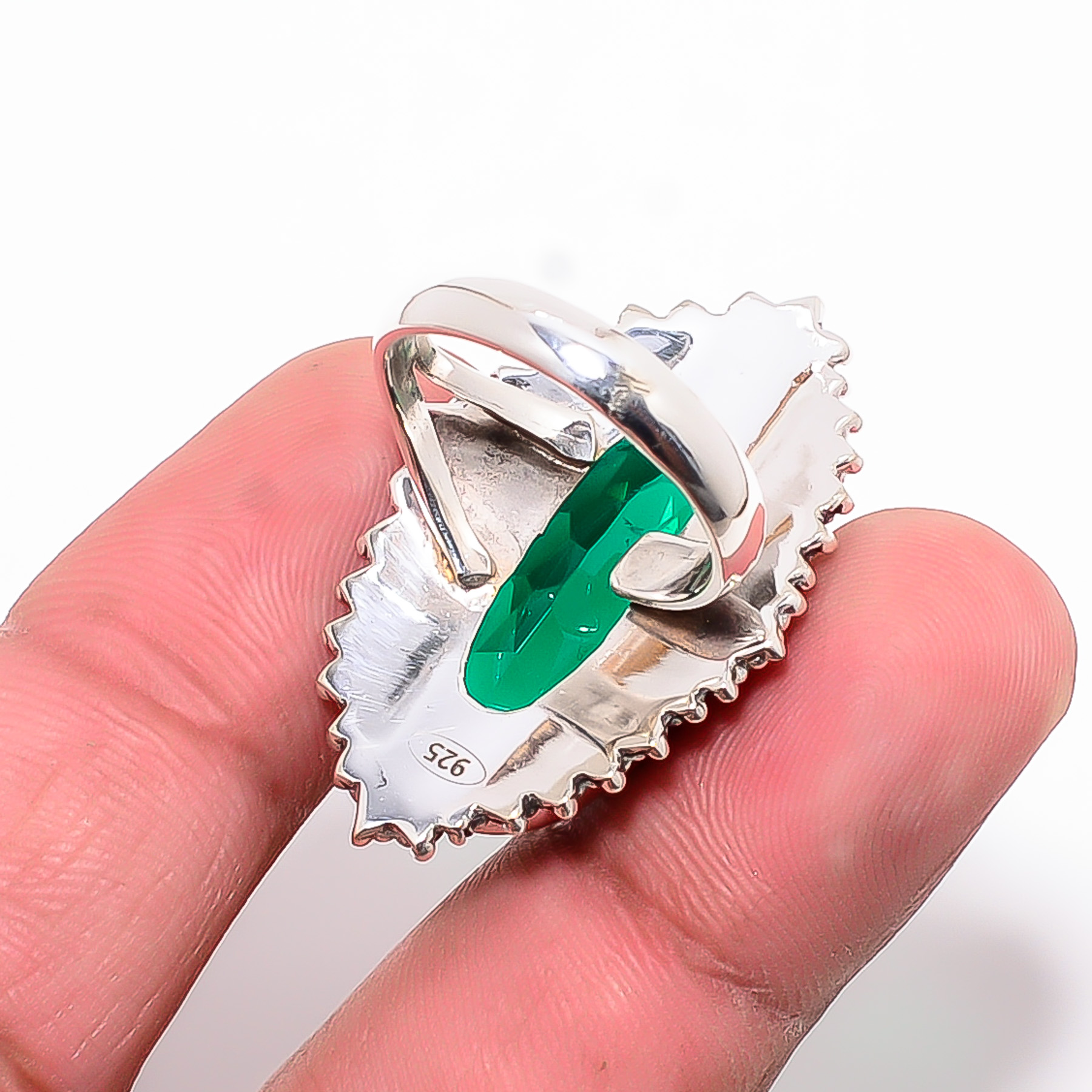 Chrome Diopside - Simulated 925 Sterling Silver Ring