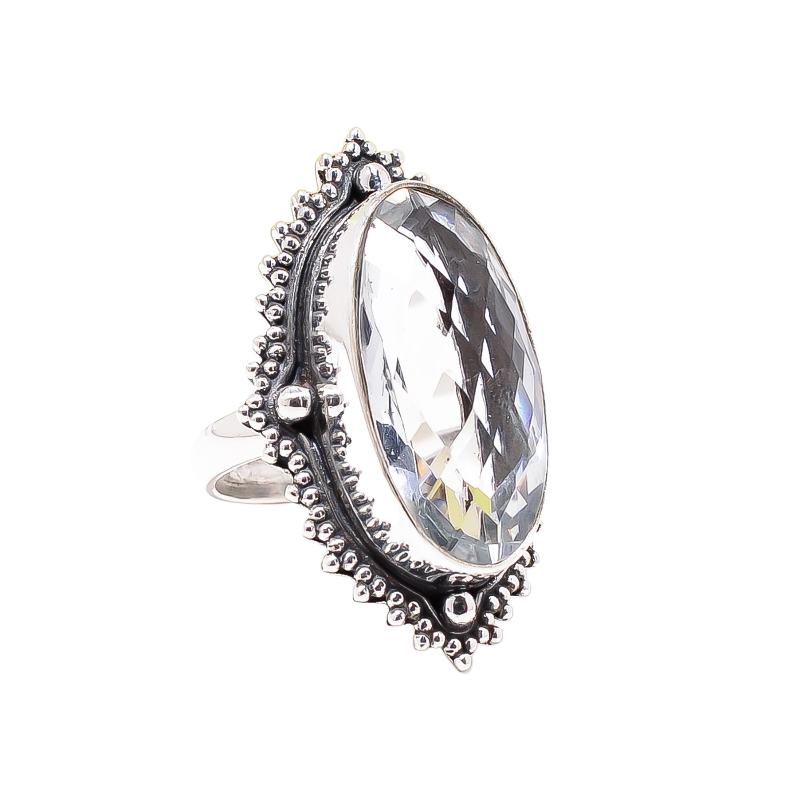 White Topaz - Simulated 925 Sterling Silver Ring