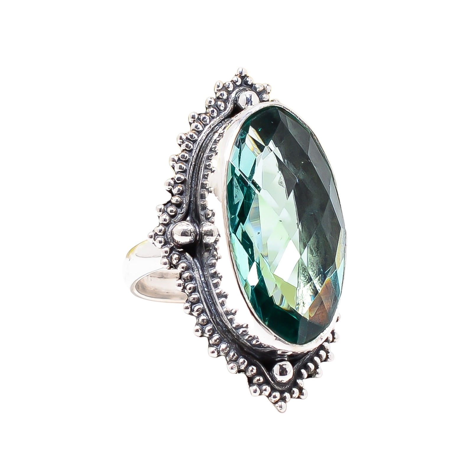 Apatite - Simulated 925 Sterling Silver Ring