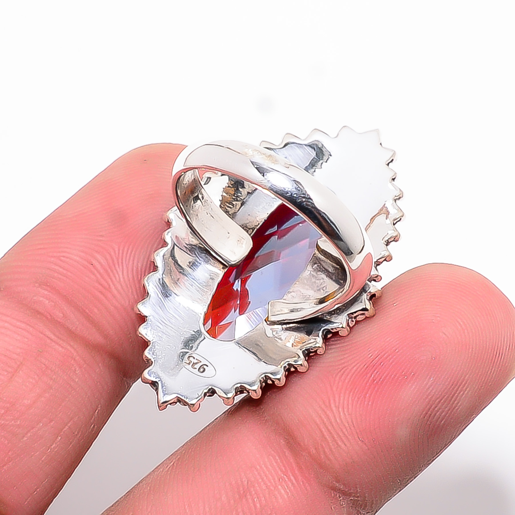 Black Rainbow Mystic Fire Topaz - Simulated 925 Sterling Silver Ring