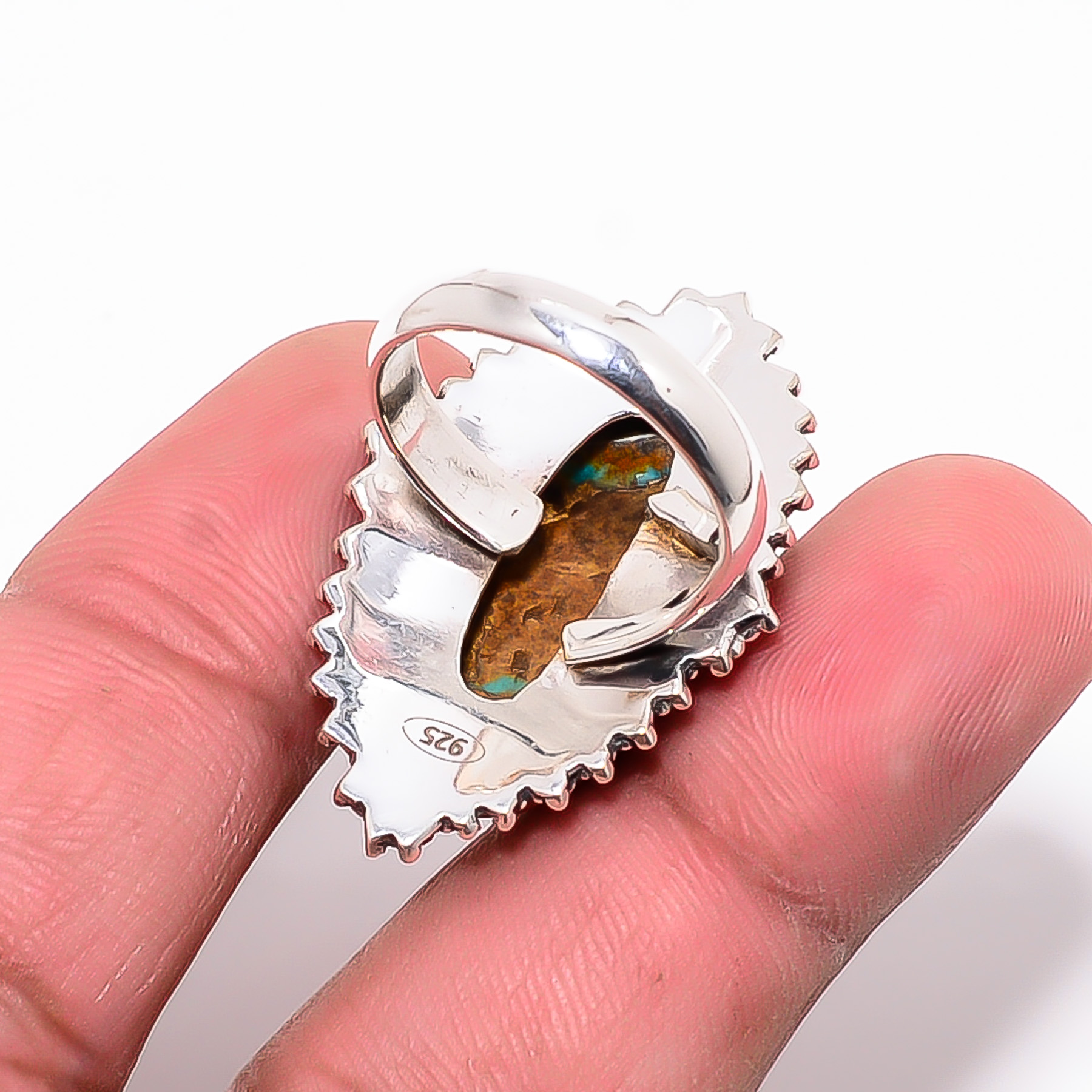 Copper Turquoise - Pilot Mountain 925 Sterling Silver Ring