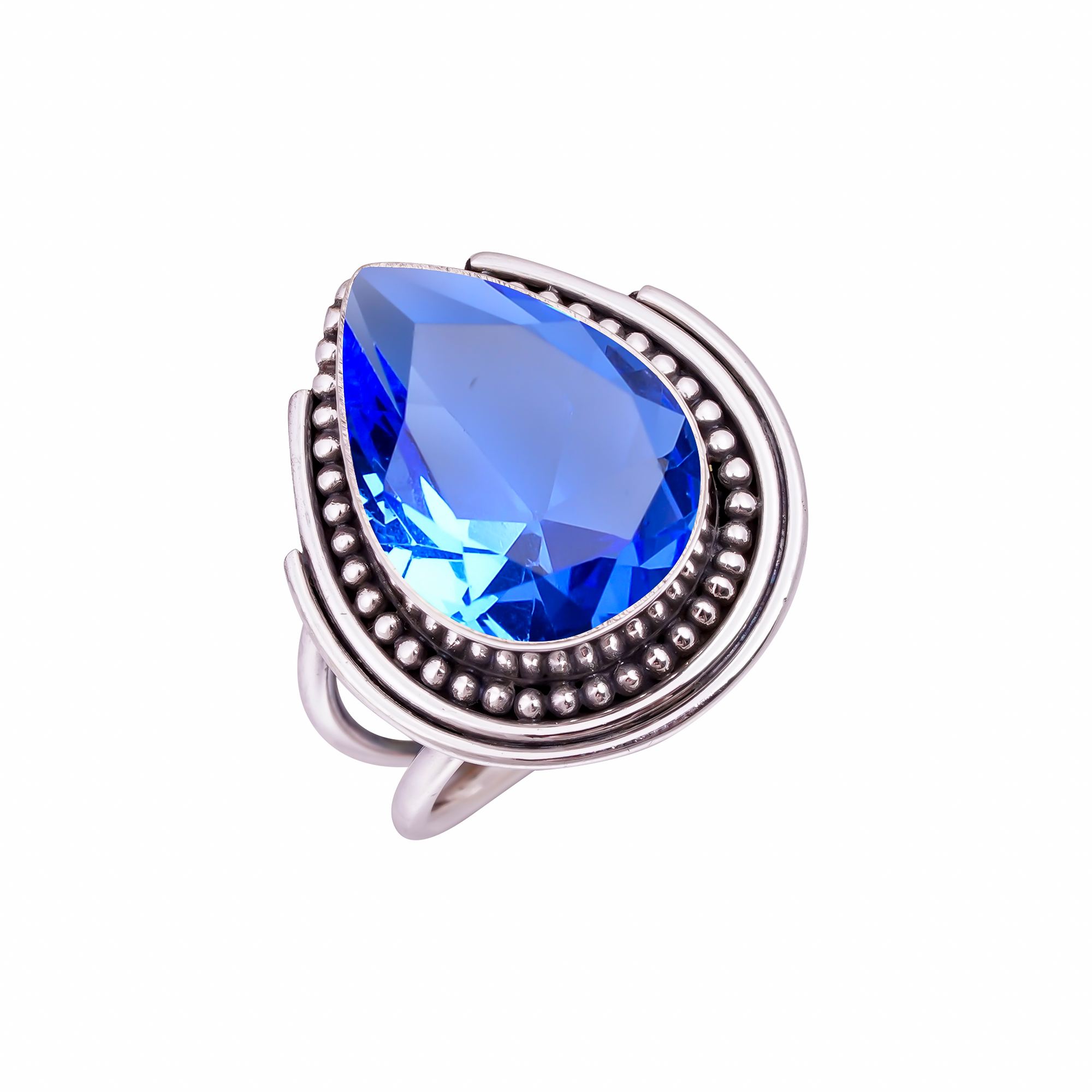Tanzanite - Simulated Gemstone 925 Sterling Silver Ring