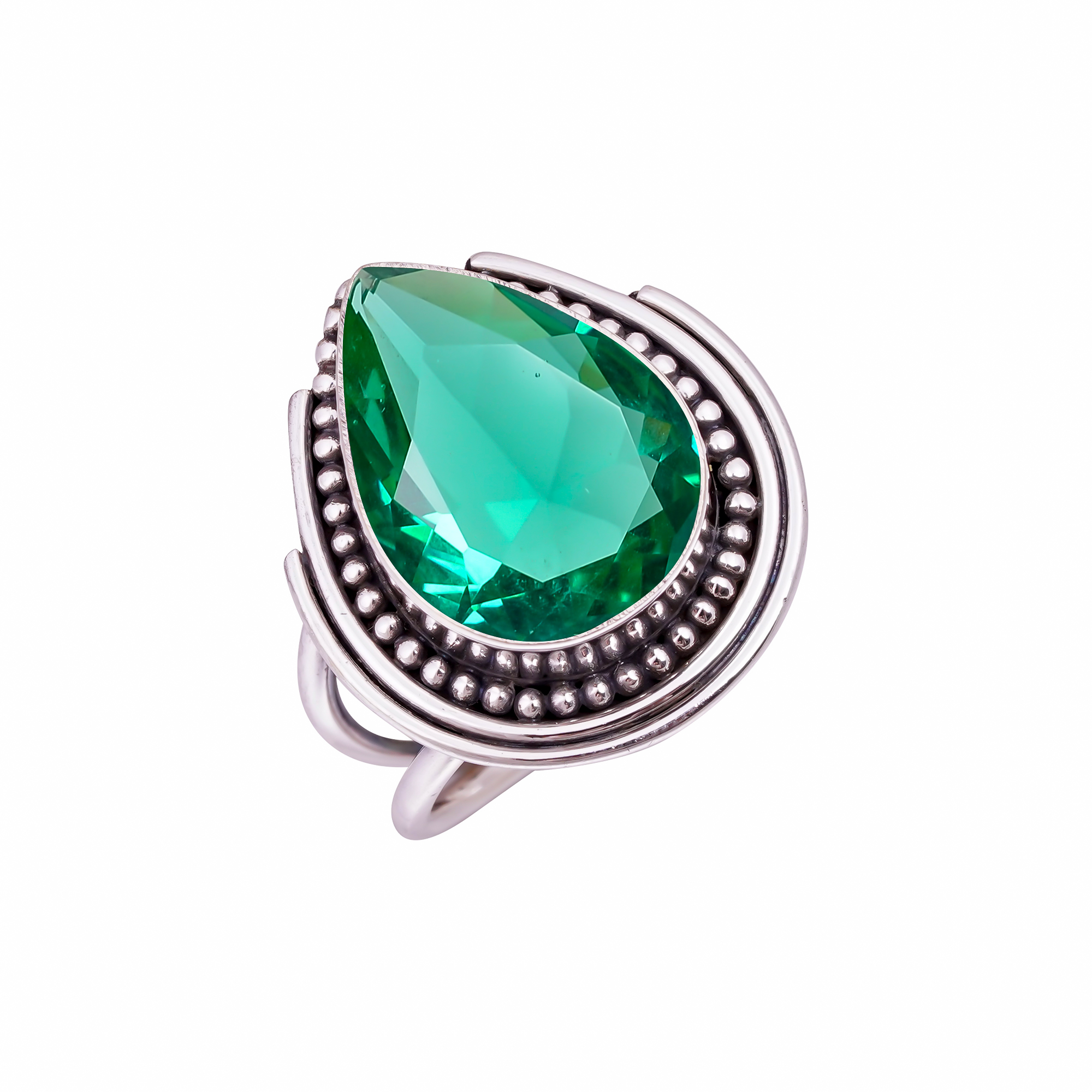 Apatite - Simulated Gemstone 925 Sterling Silver Ring