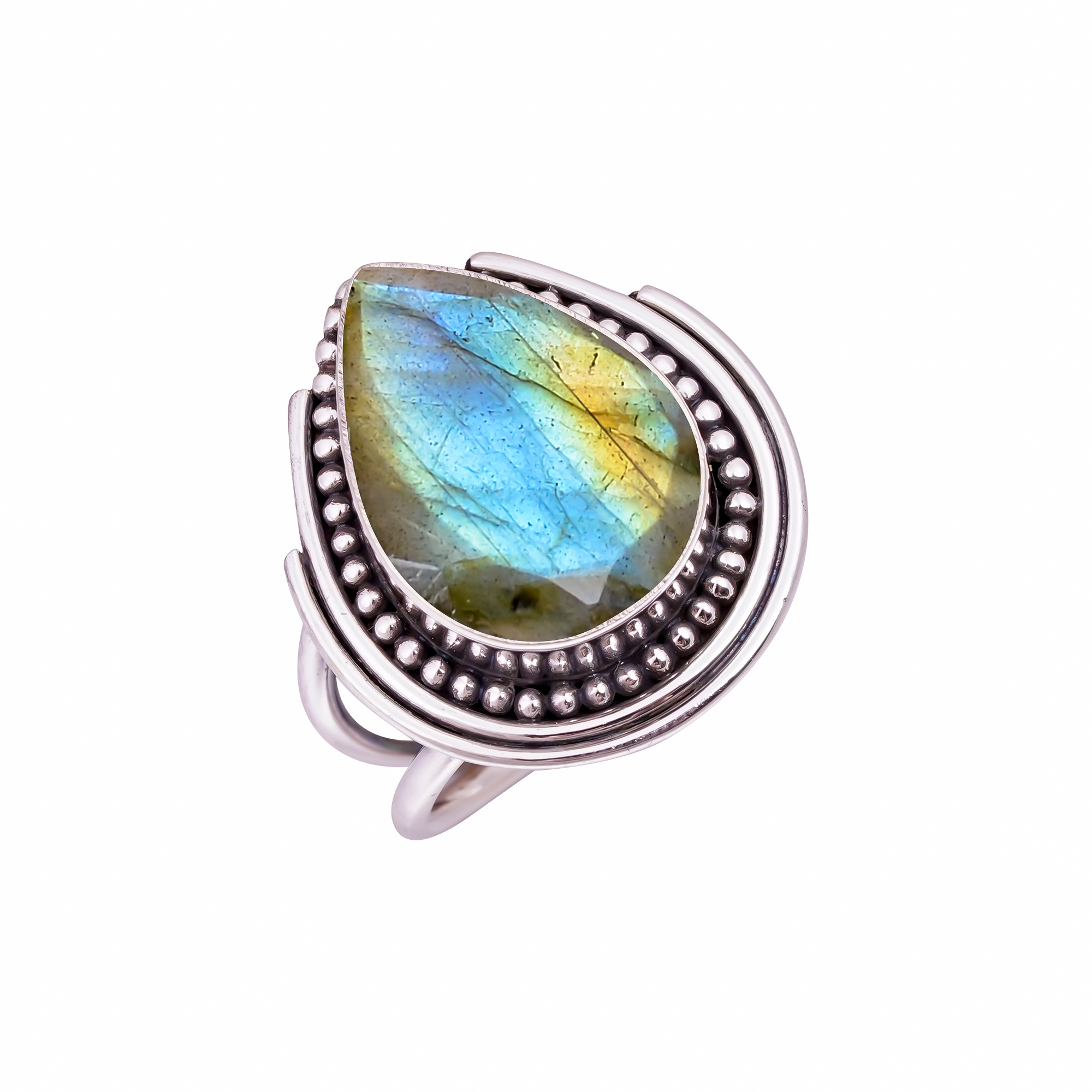 Labradorite - Madagascar Gemstone 925 Sterling Silver Ring