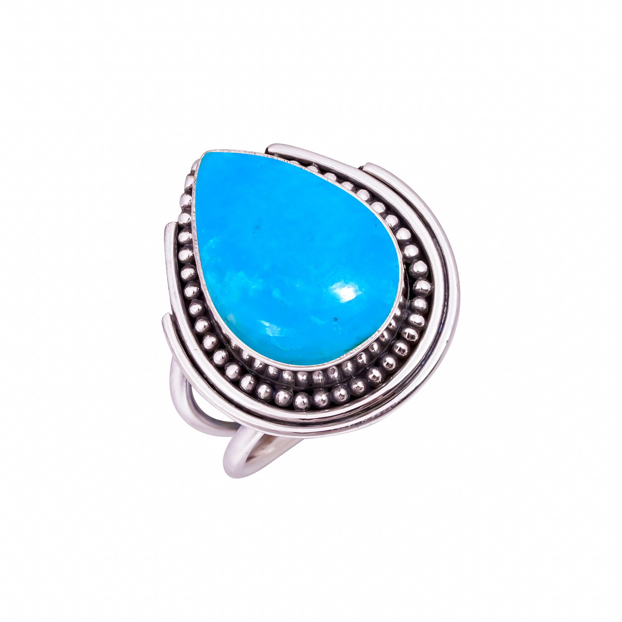 Magnesite Turquoise Gemstone 925 Sterling Silver Ring