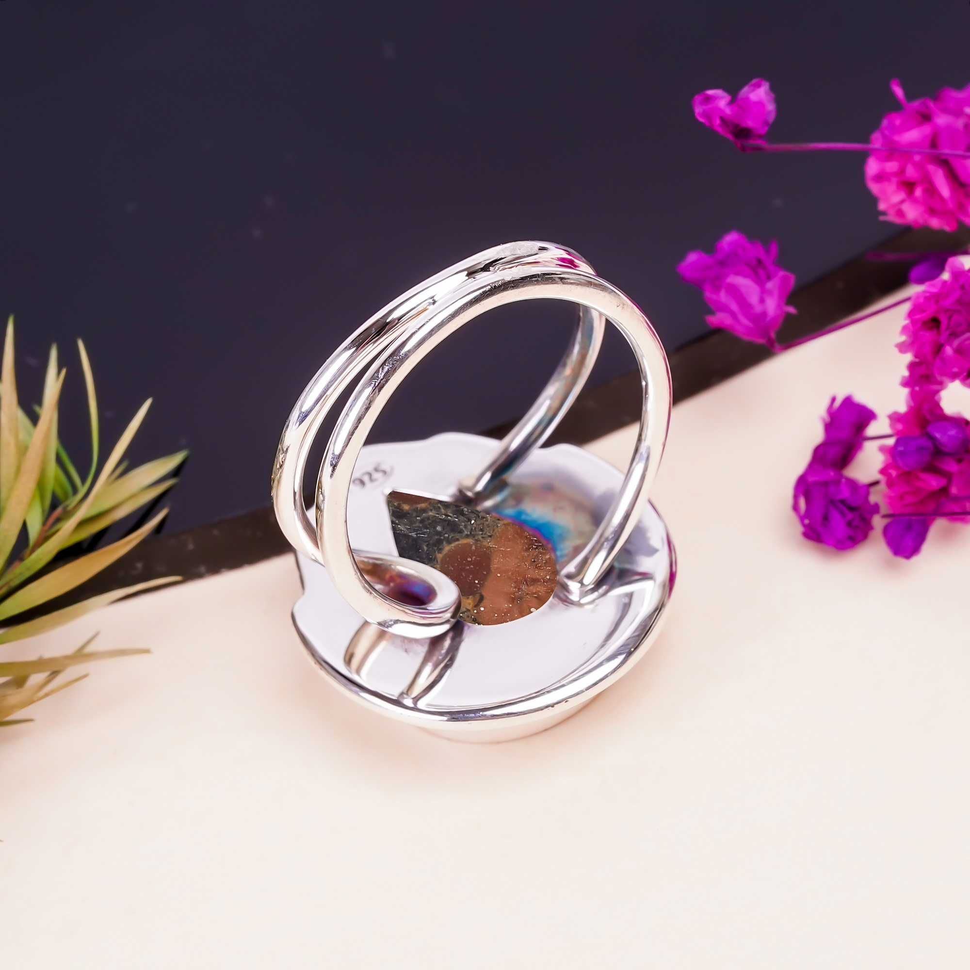 Peanut Obsidian - Sonora Gemstone 925 Sterling Silver Ring
