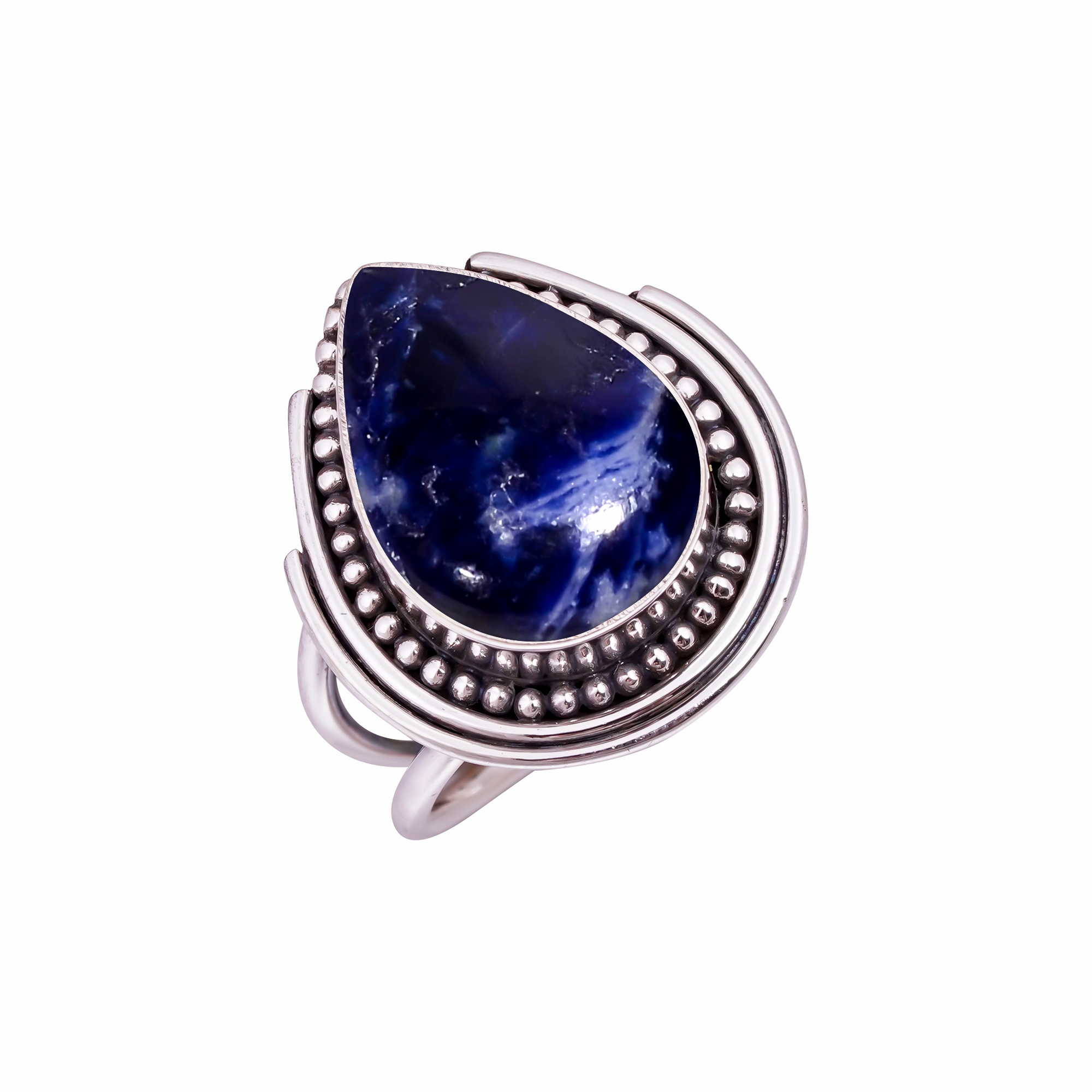 Sodalite - Minas Gerais Gemstone 925 Sterling Silver Ring