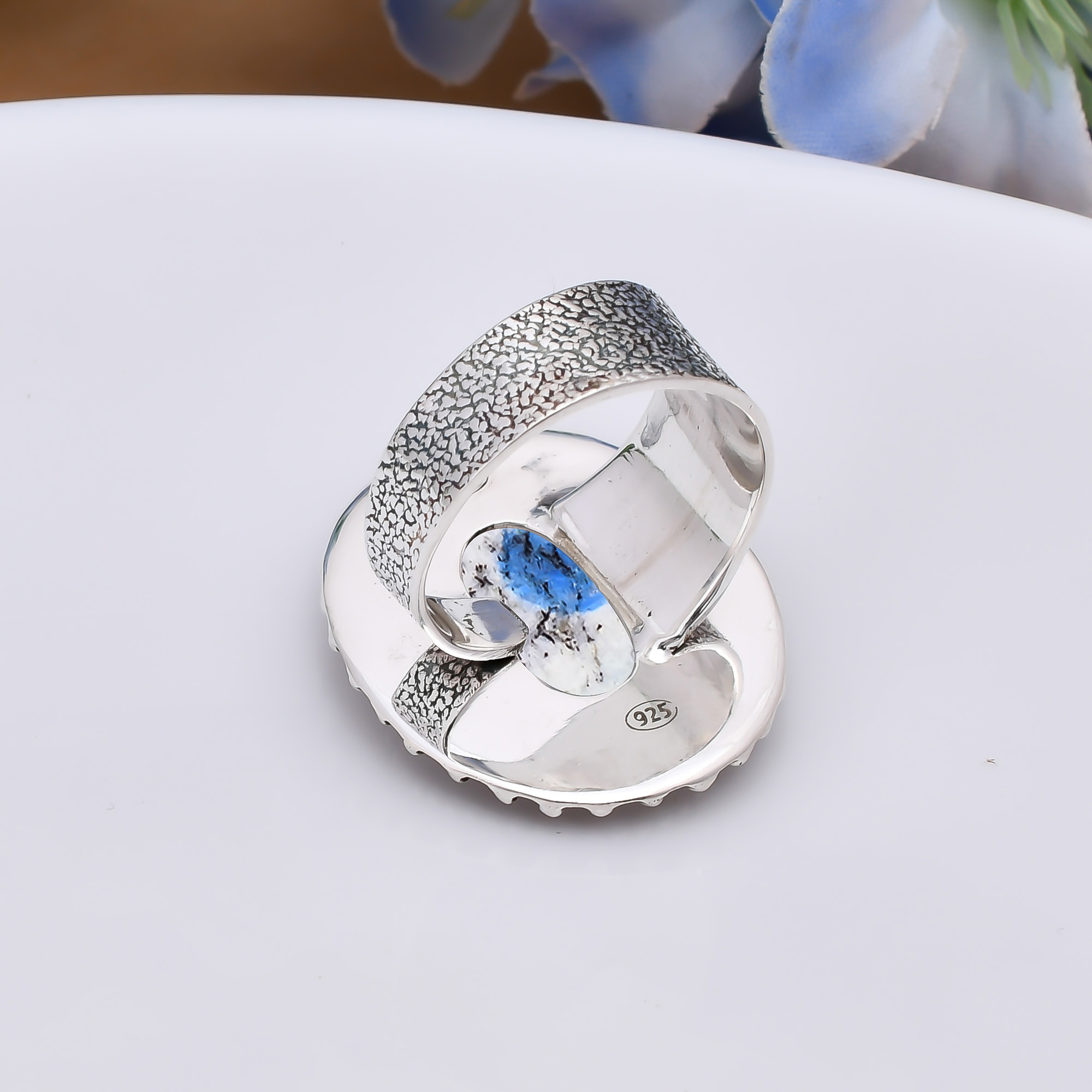 K2 Blue Azurite - Pakistan 925 Sterling Silver Ring