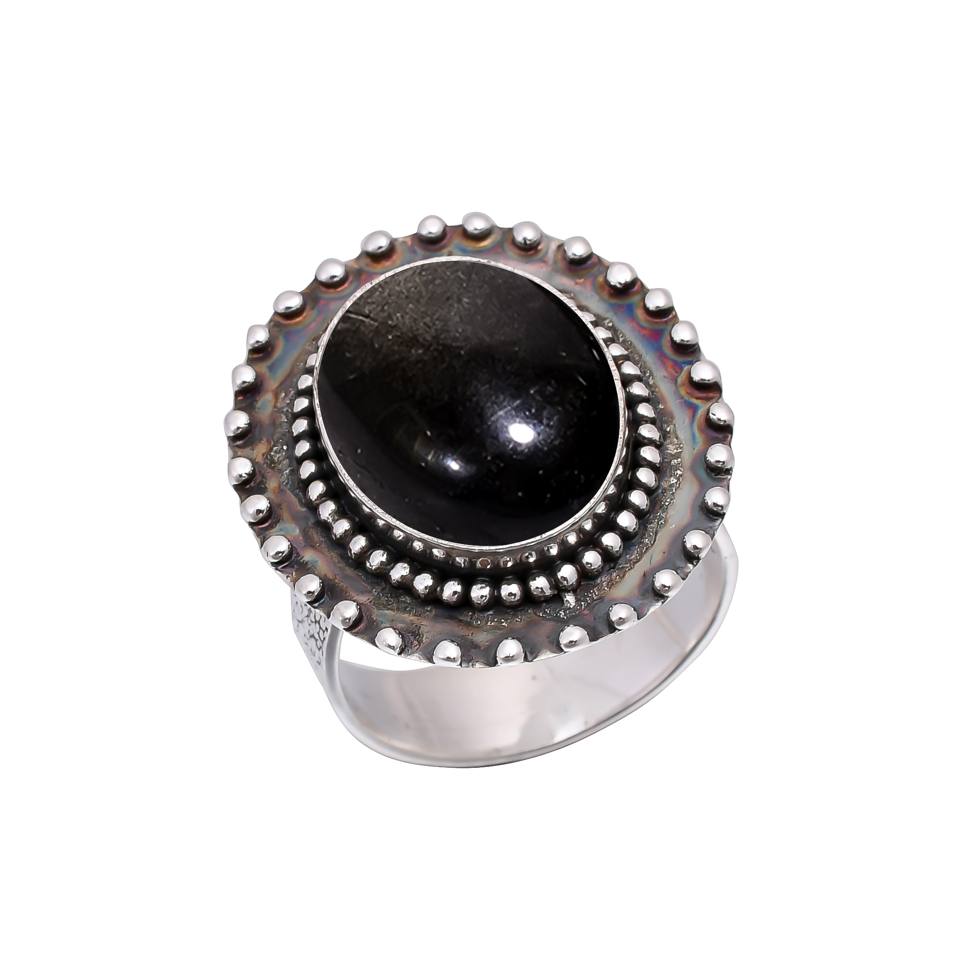 Golden Sheen Obsidian - Mexico 925 Sterling Silver Ring