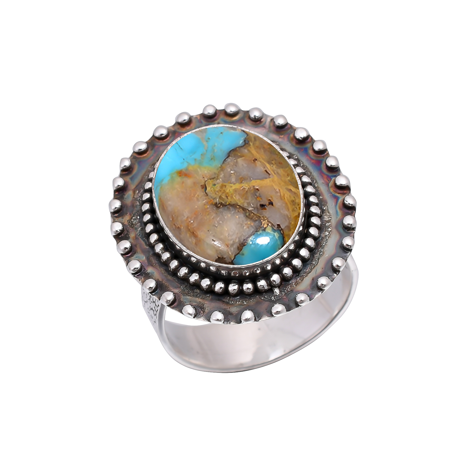 Copper Turquoise - Pilot Mountain 925 Sterling Silver Ring