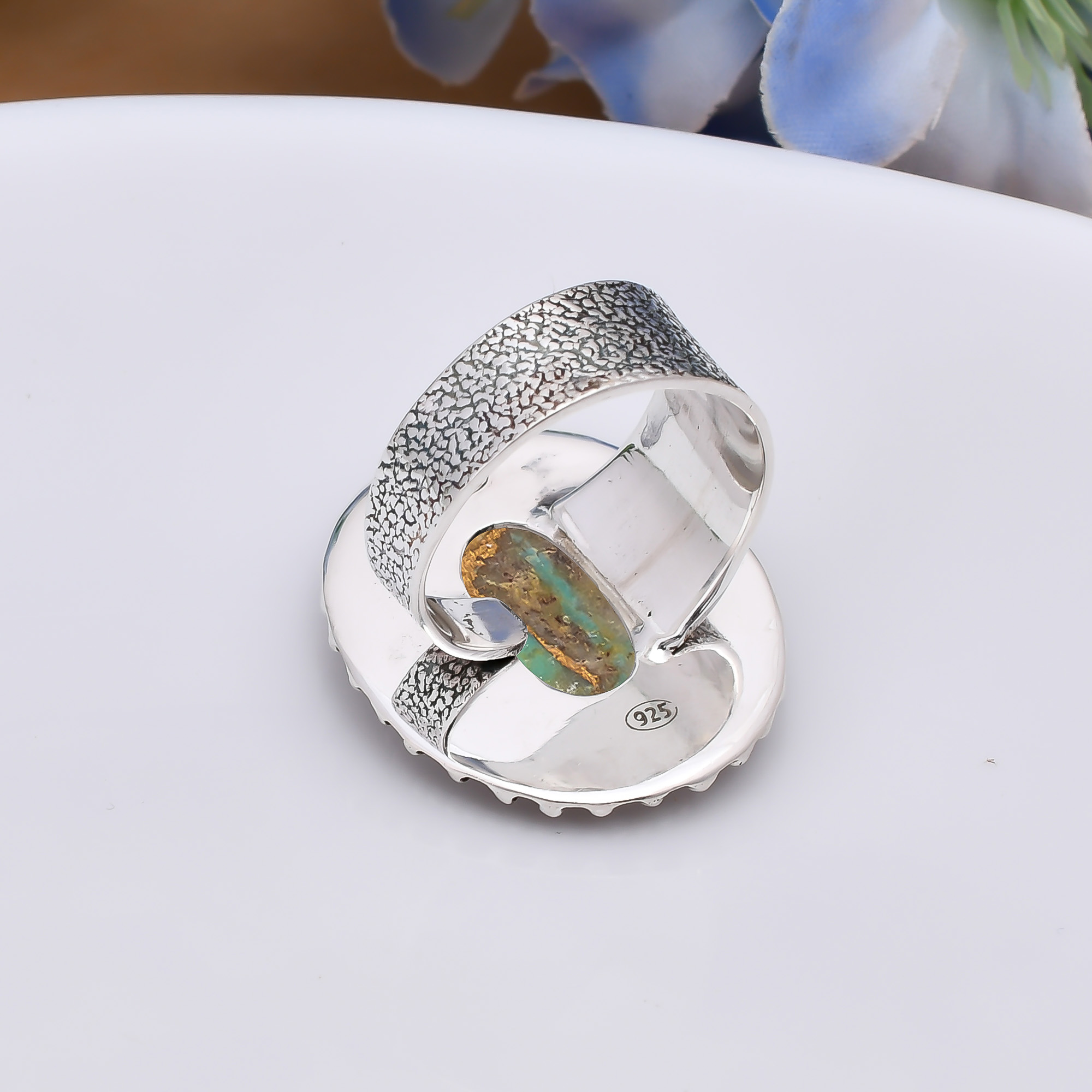 Copper Turquoise - Pilot Mountain 925 Sterling Silver Ring