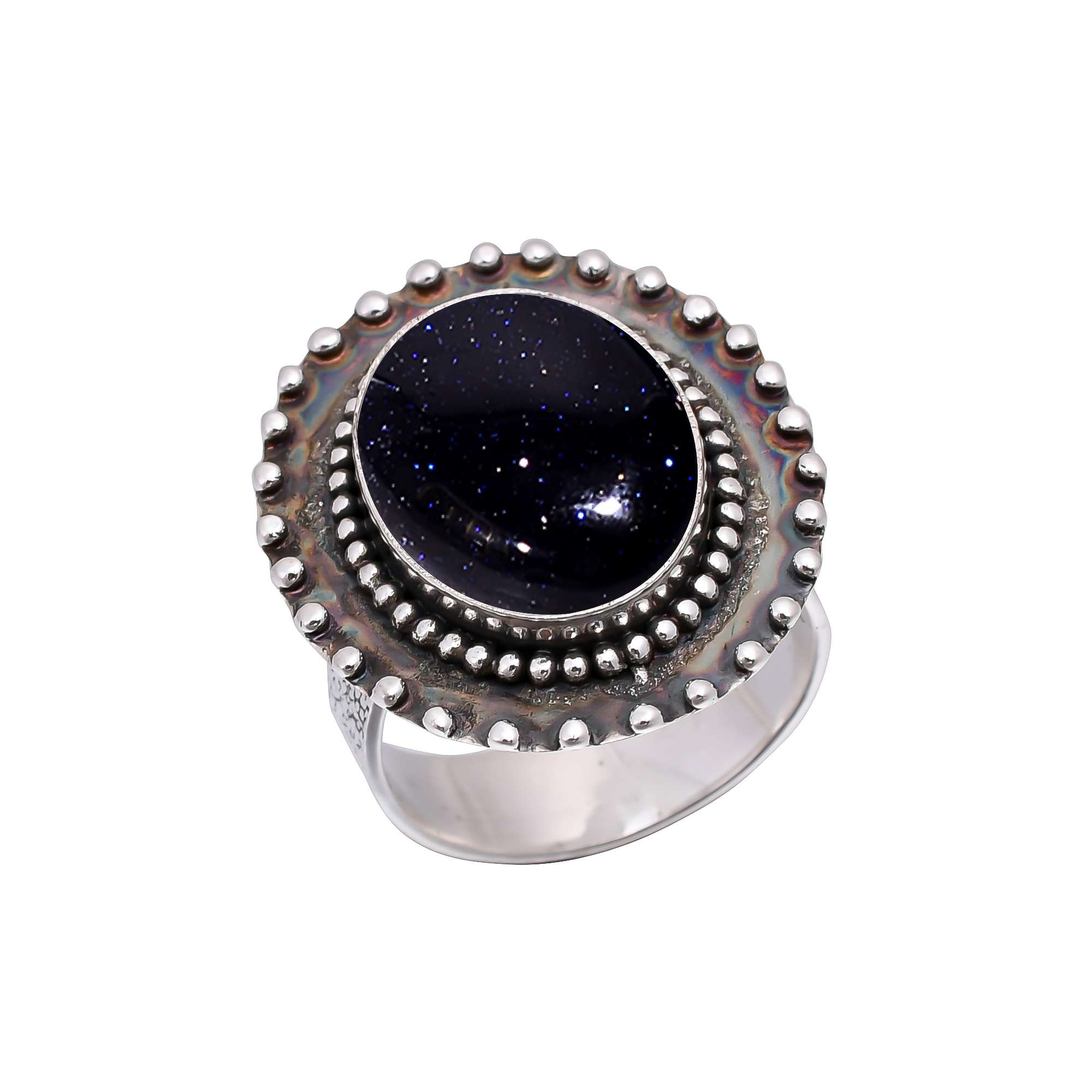 Blue Sunstone - Simulated 925 Sterling Silver Ring