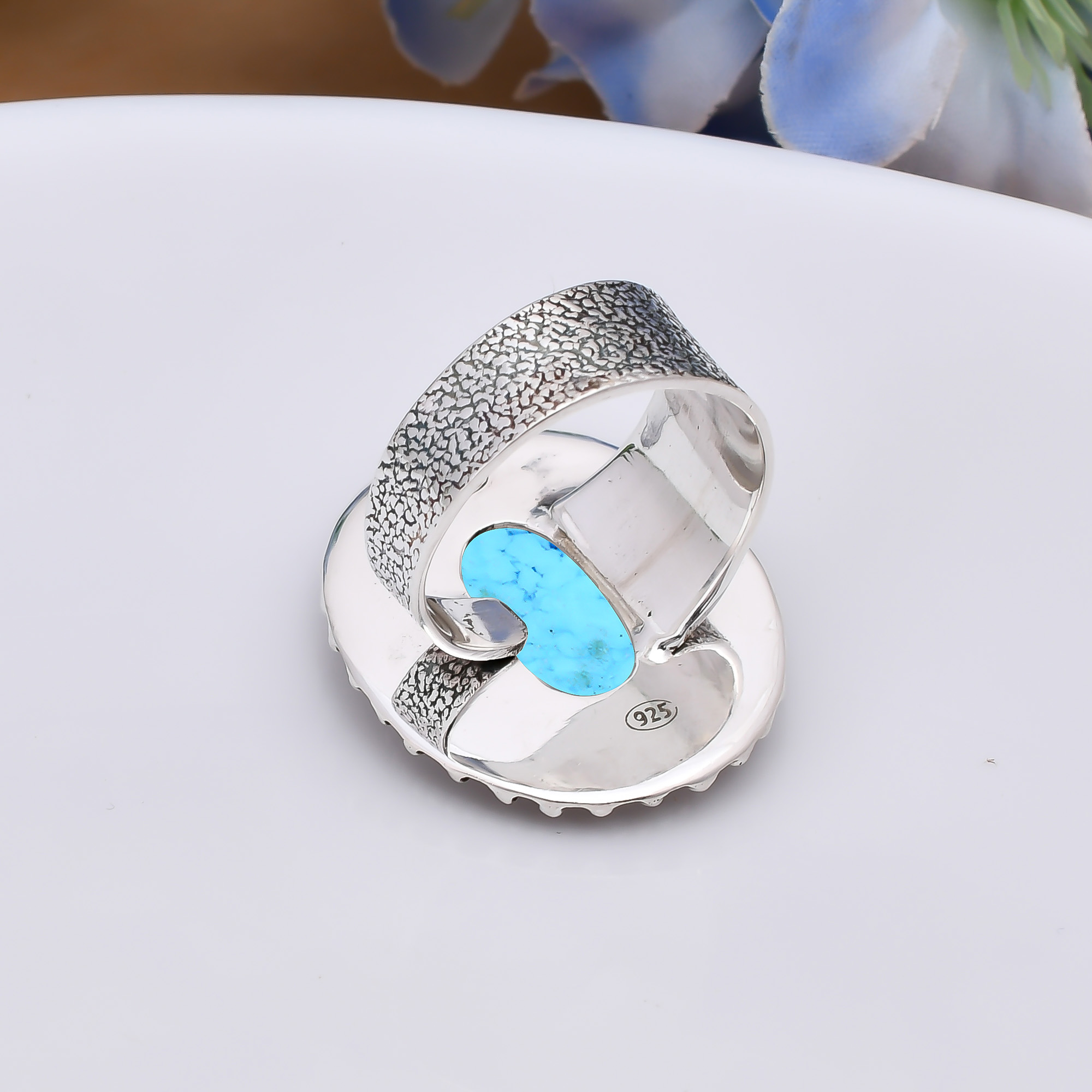 Magnesite Turquoise 925 Sterling Silver Ring