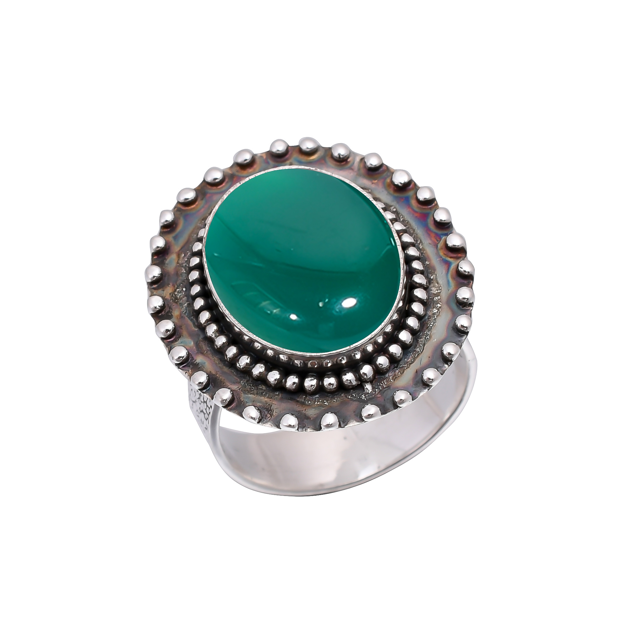 Green Onyx 925 Sterling Silver Ring