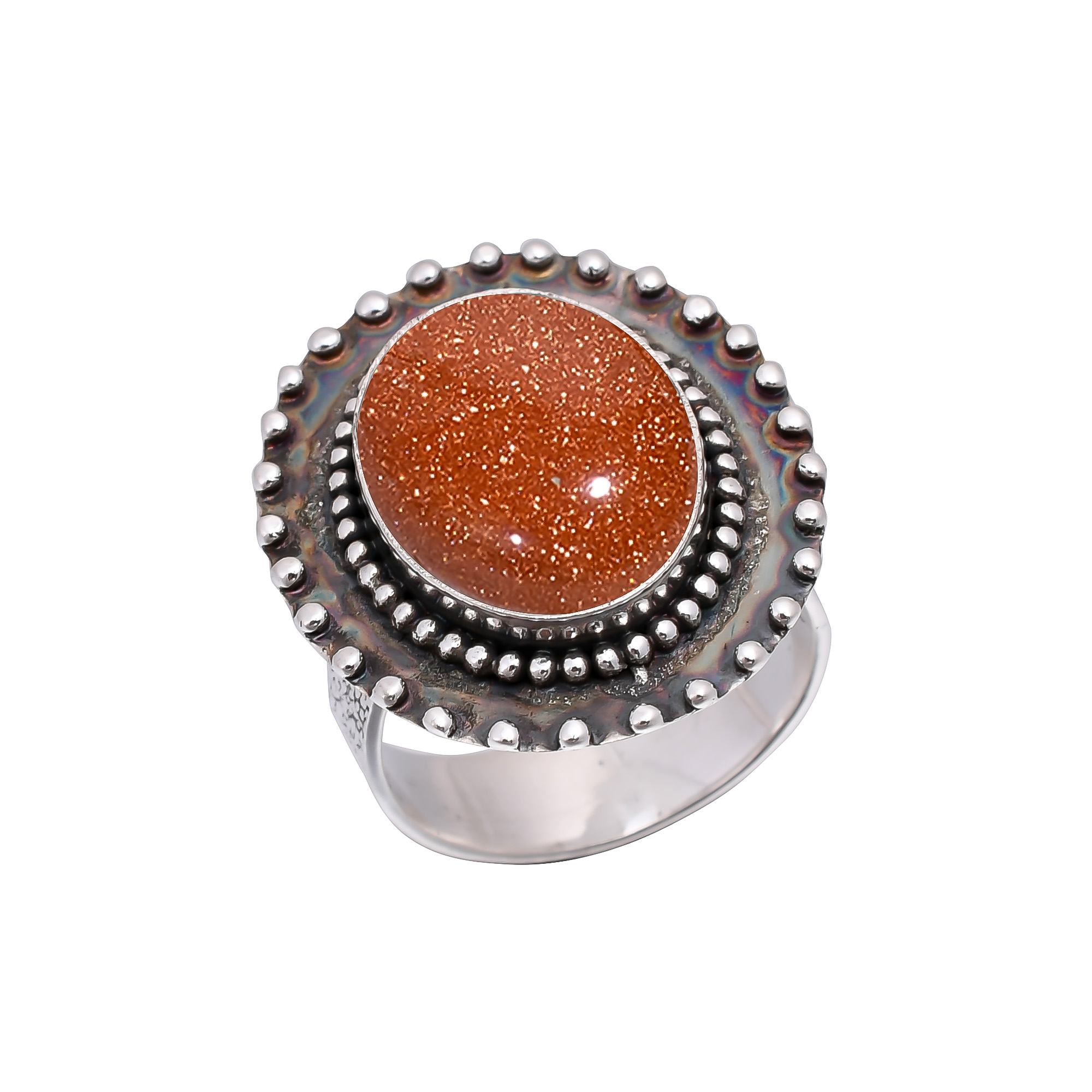 Golden Sunstone - Simulated 925 Sterling Silver Ring