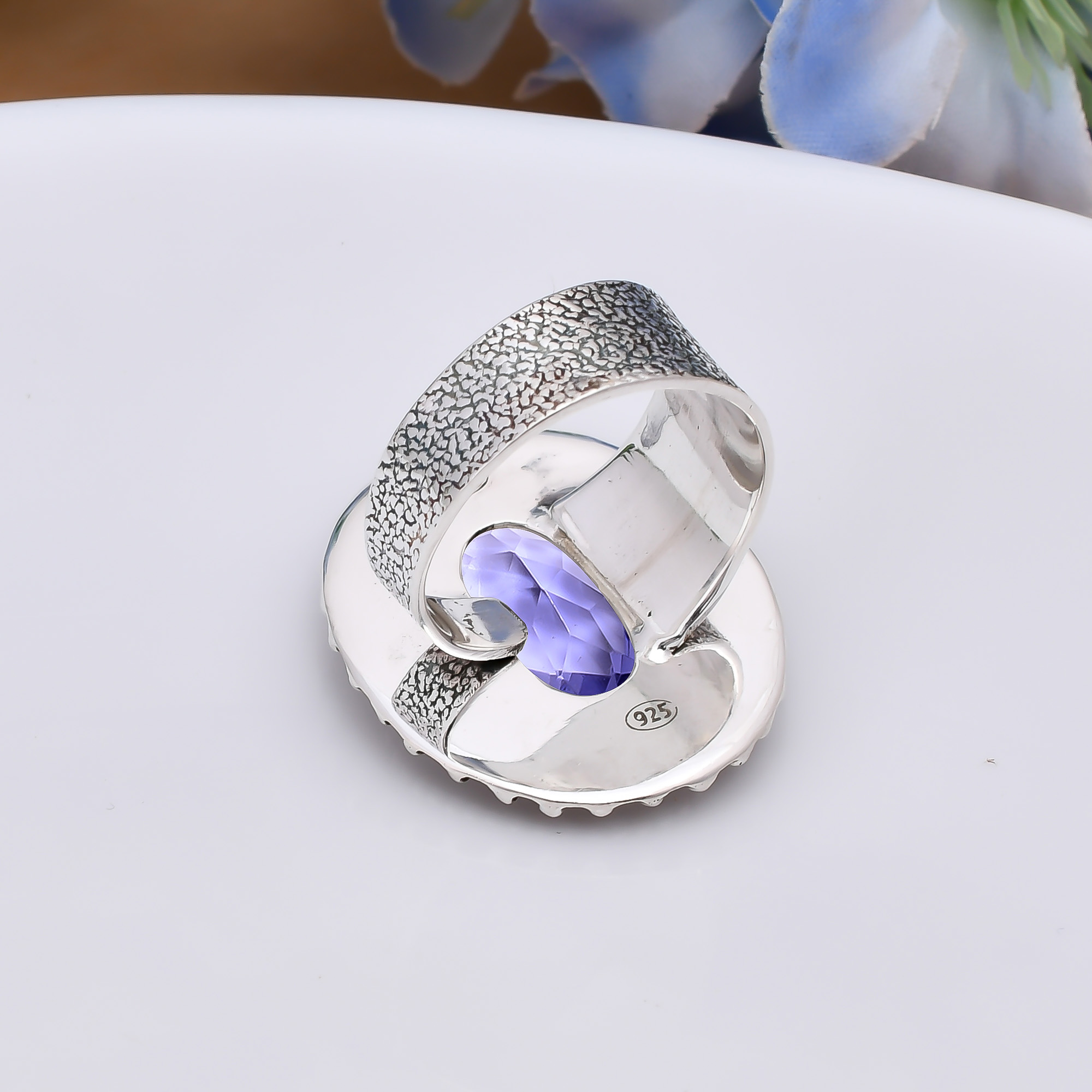 Iolite - Simulated 925 Sterling Silver Ring