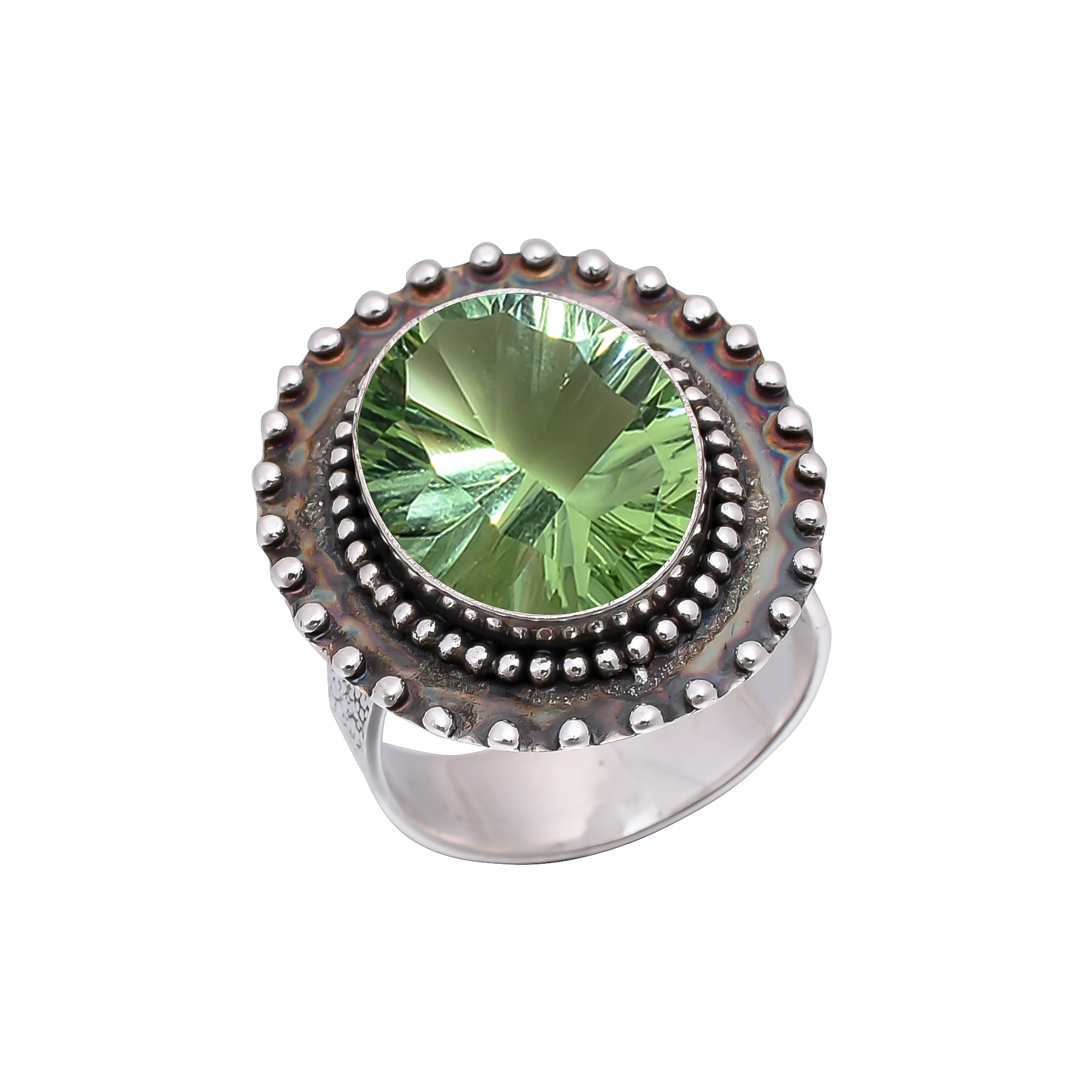 Green Amethyst - Simulated 925 Sterling Silver Ring